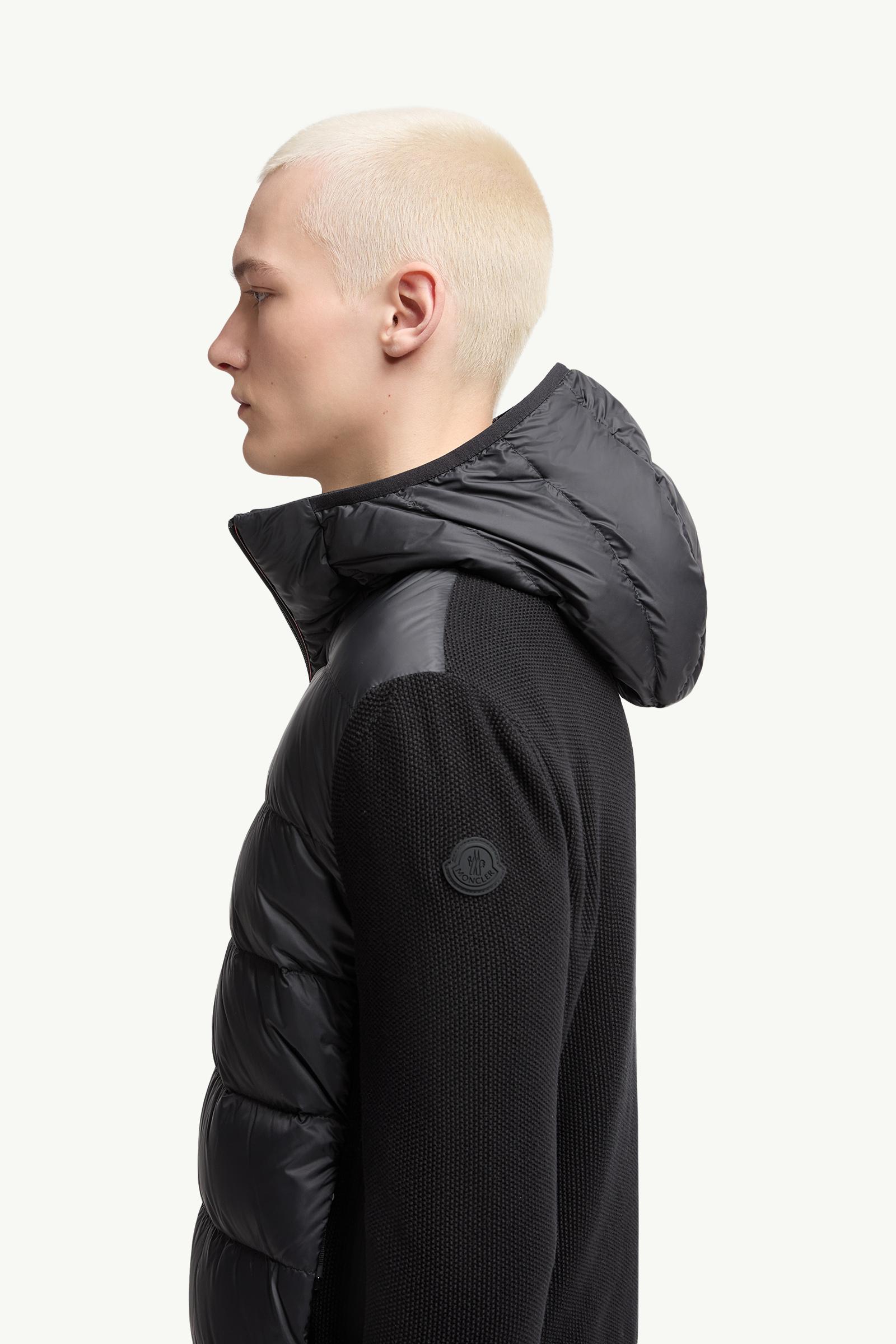 Padded Cotton Zip-Up Hoodie Men Black Moncler 1