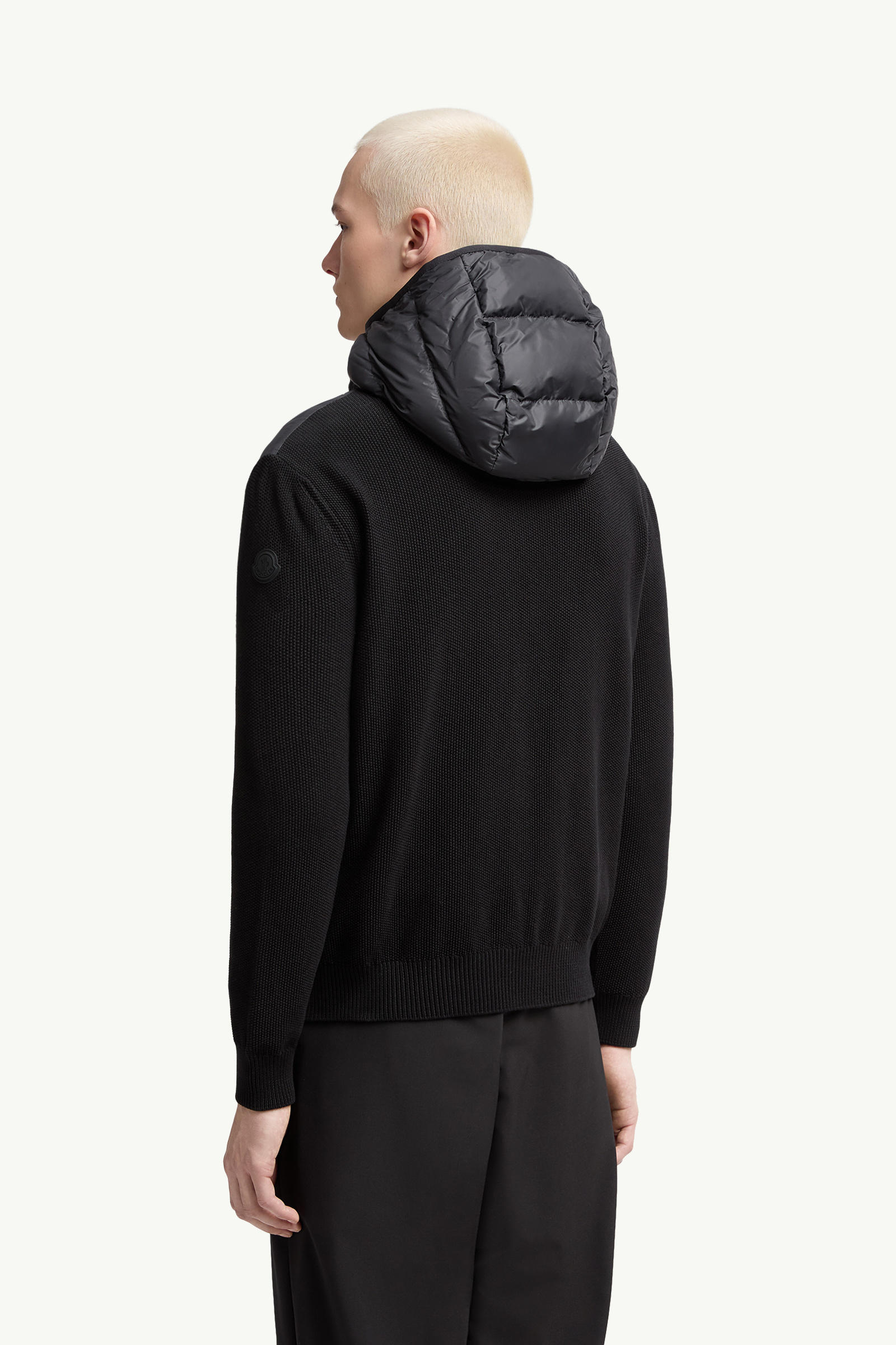Padded Cotton Zip-Up Hoodie Men Black Moncler 4