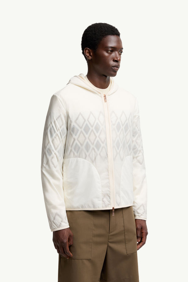 Reversible Wool Zip-Up Hoodie Men White & Green Moncler 3