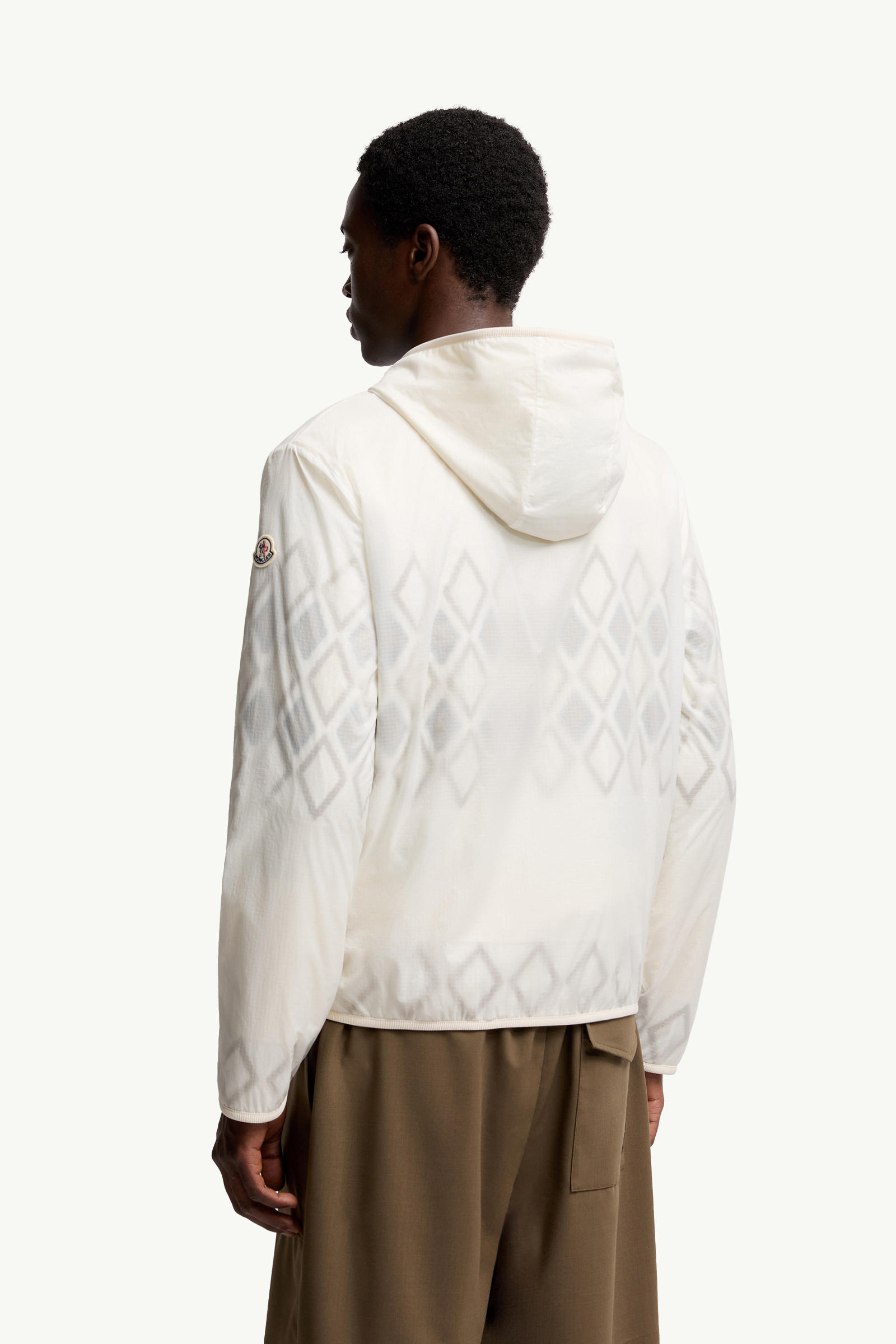 Reversible Wool Zip-Up Hoodie Men White & Green Moncler 4