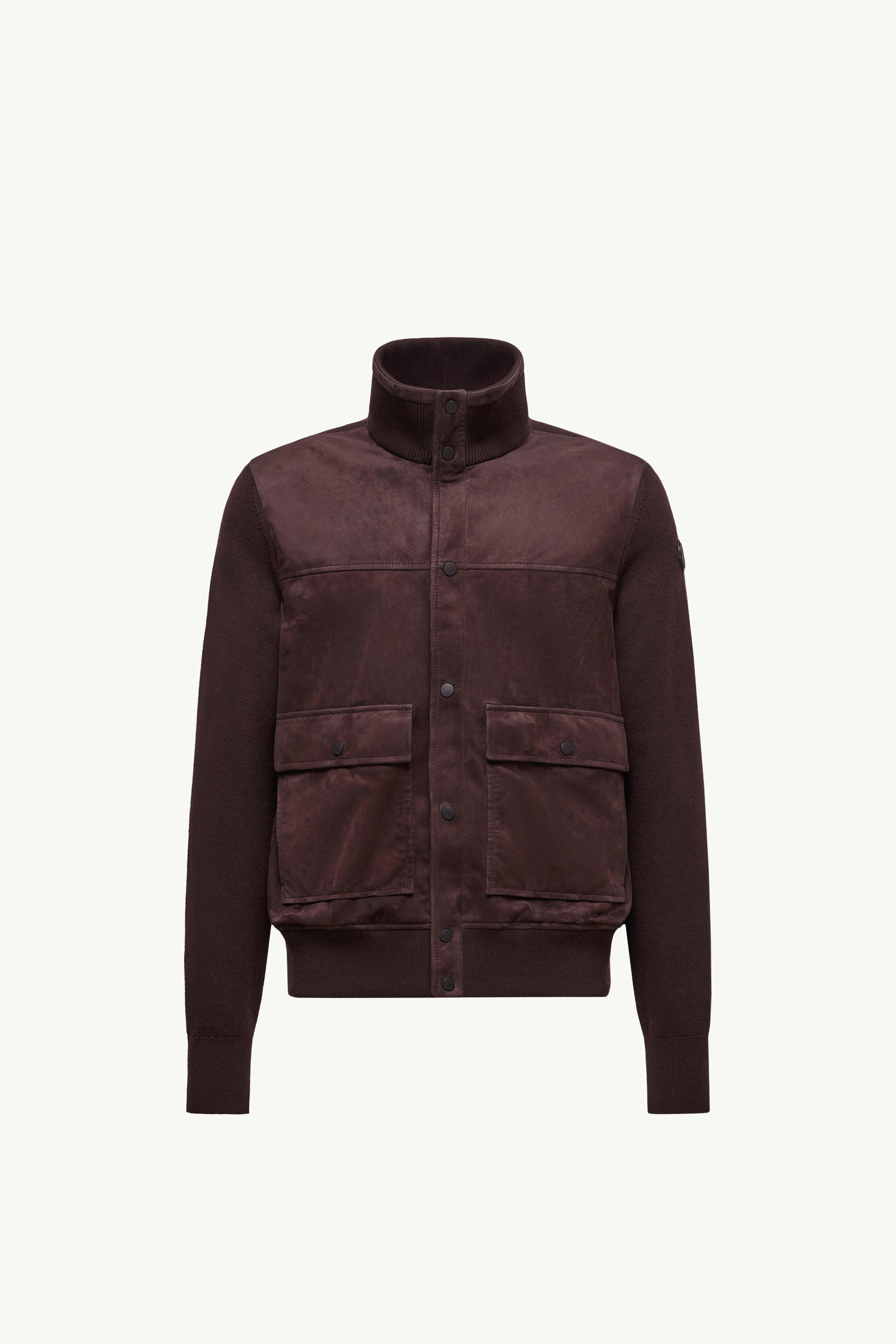 羊毛和麂皮開襟毛衣 男士 啡色 Moncler 2