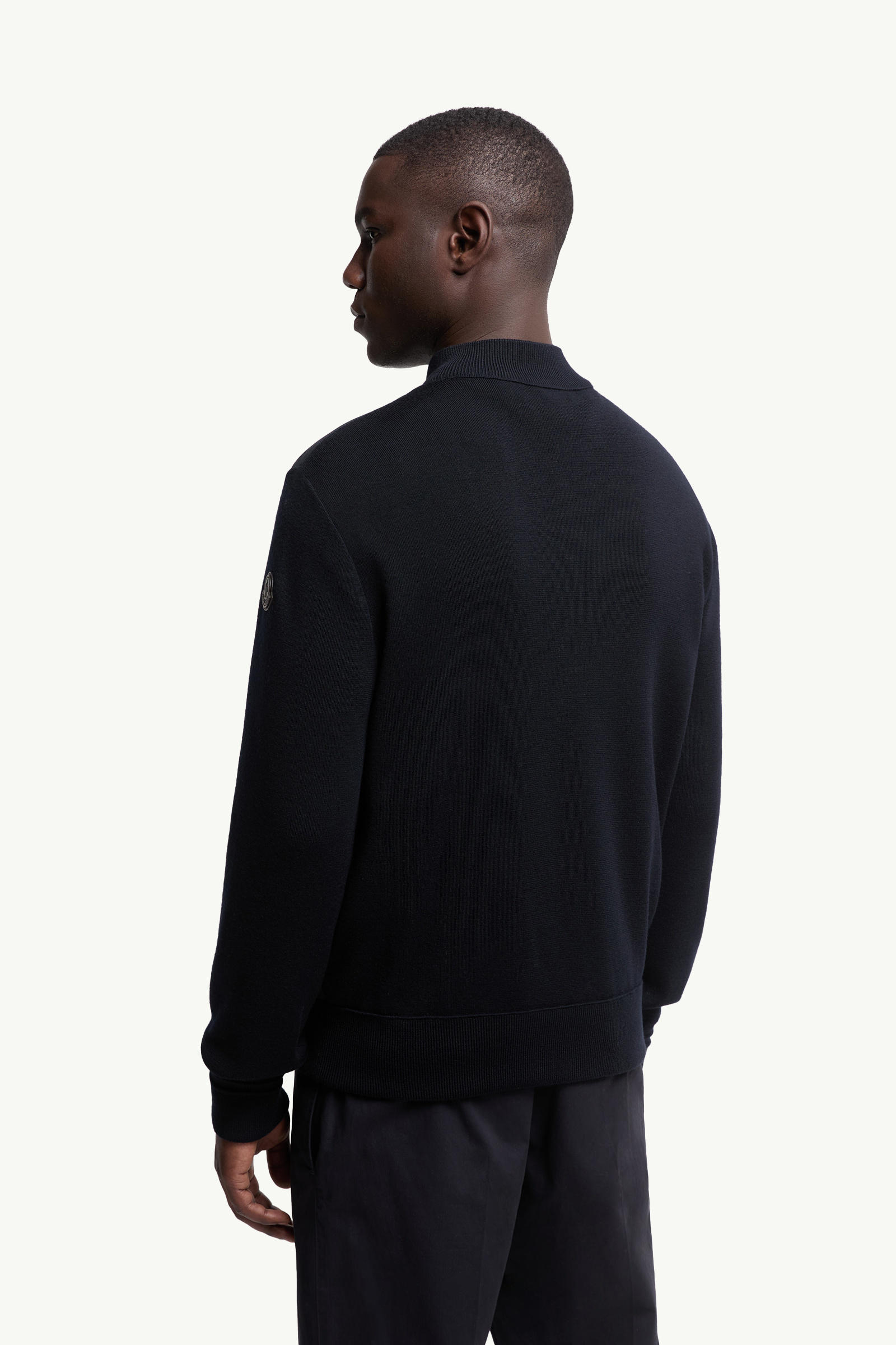 Padded Wool Zip-Up Cardigan Men Blue Moncler 4
