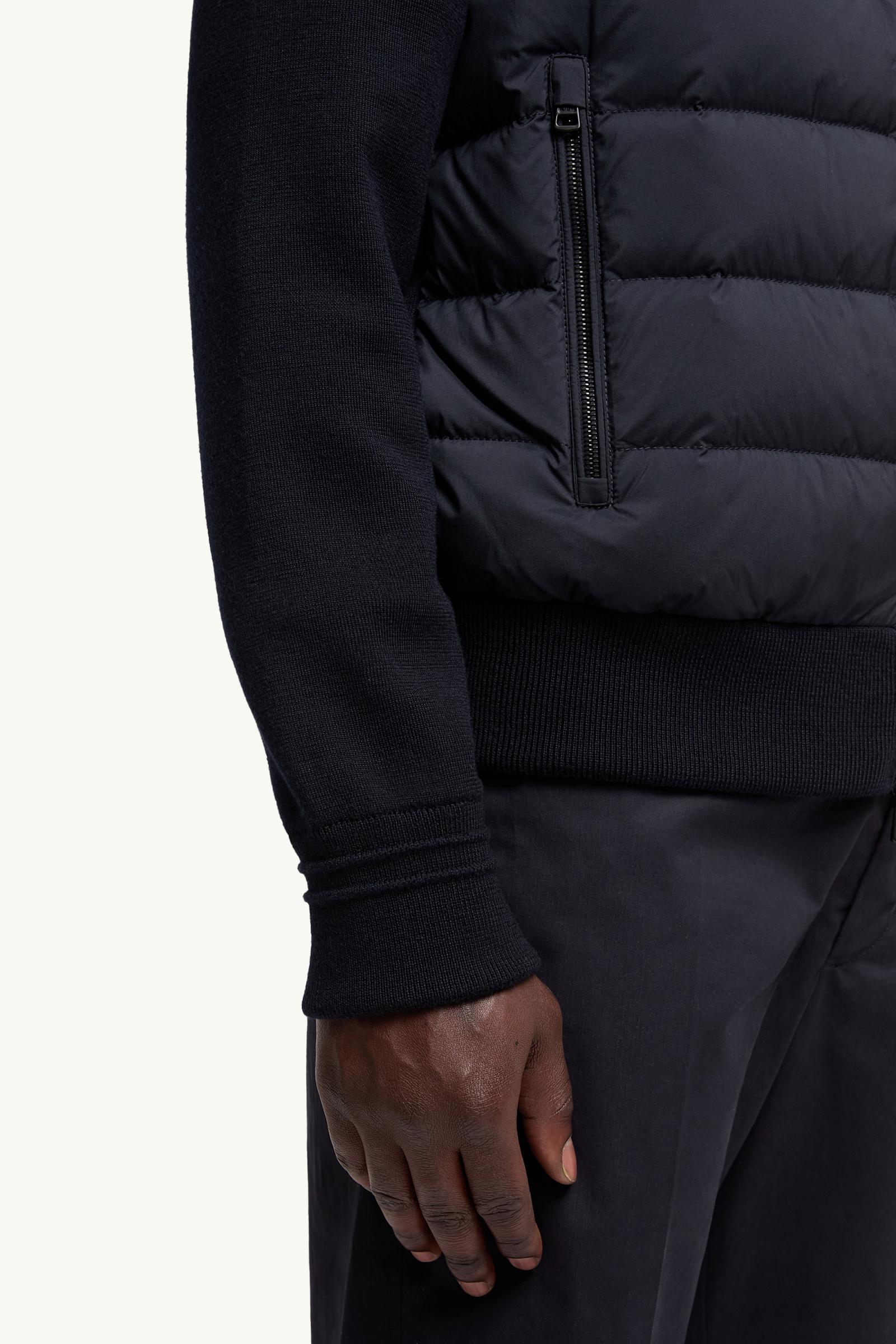 Blue Padded Wool Zip-Up Cardigan - Sweaters & Cardigans for Men