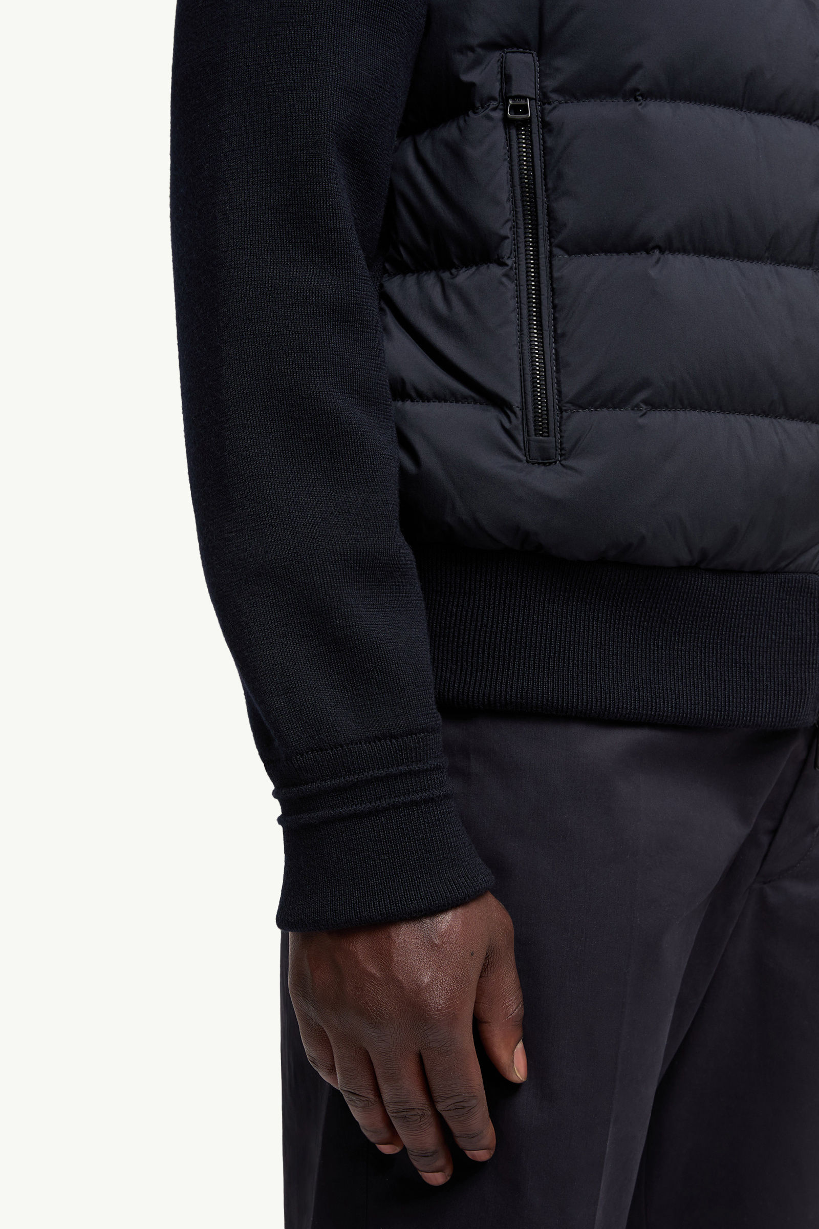 Padded Wool Zip-Up Cardigan Men Blue Moncler 5