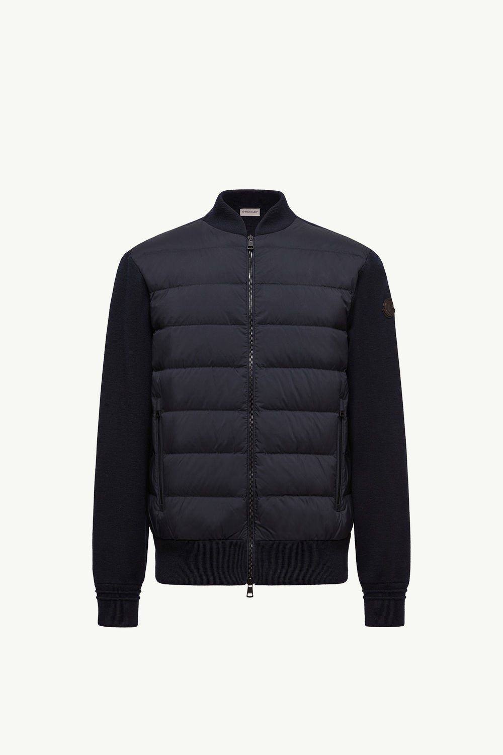 Padded Wool Zip-Up Cardigan Men Blue Moncler 2