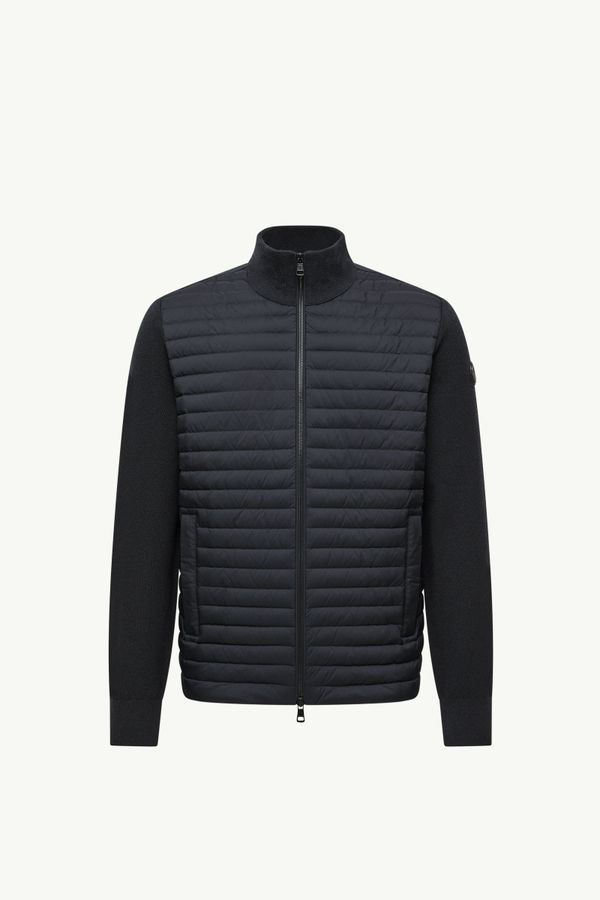 Cardigan imbottito in lana e cashmere con zip Uomo Blu Moncler 2