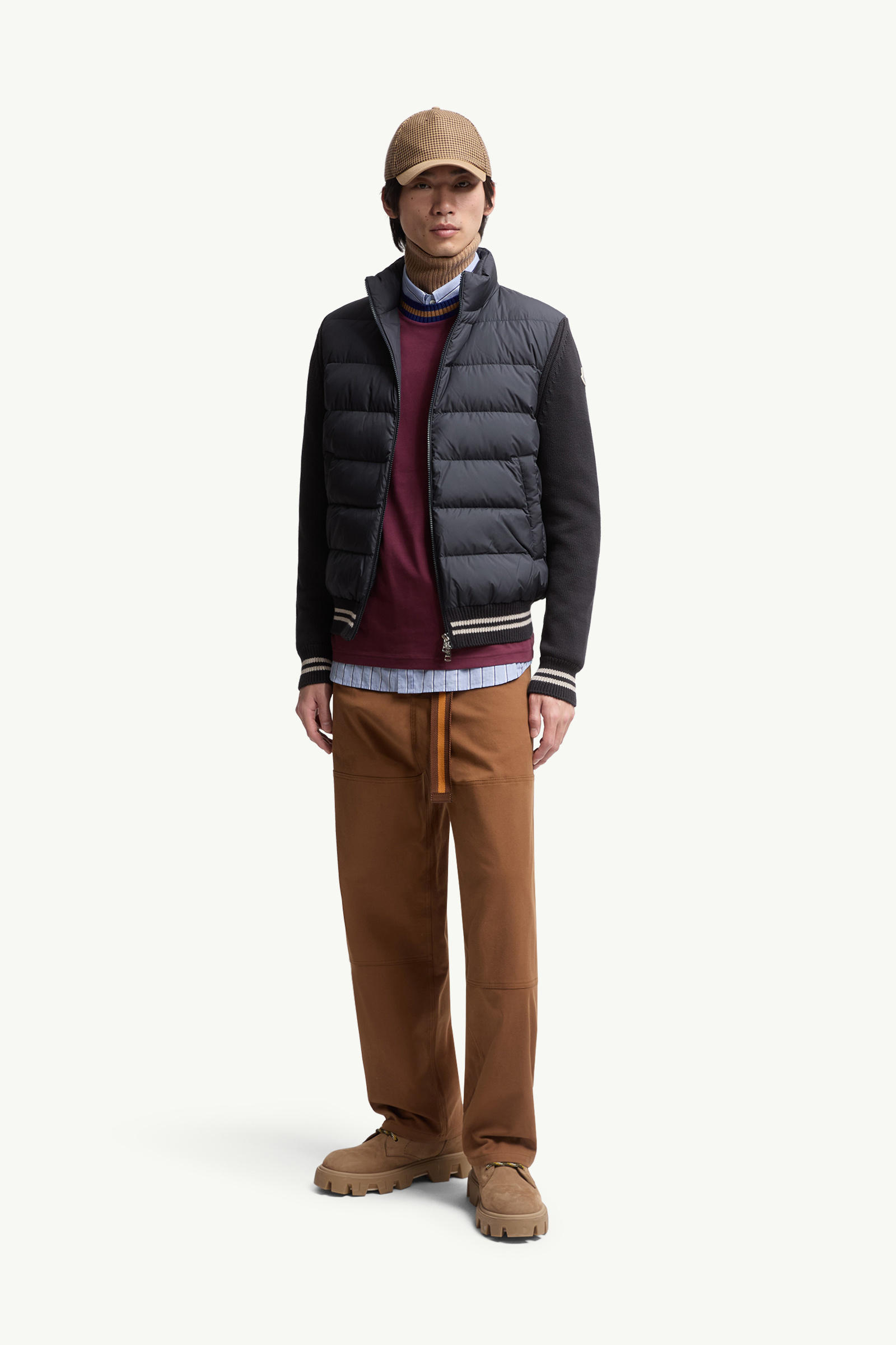 Padded Cotton Cardigan Men Navy Blue Moncler 0