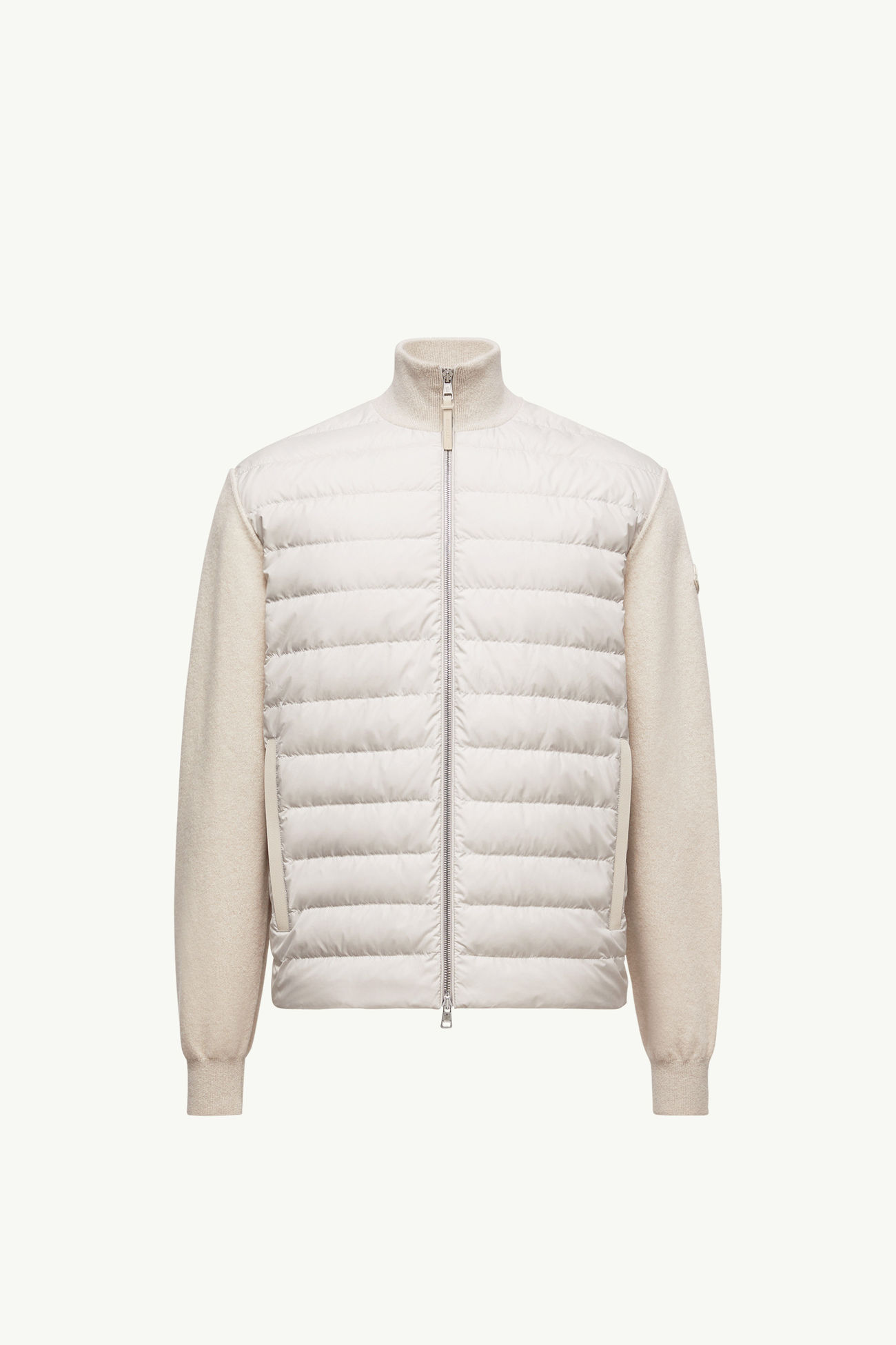 Cardigan imbottito in lana e cashmere con zip Uomo Bianco Moncler 2