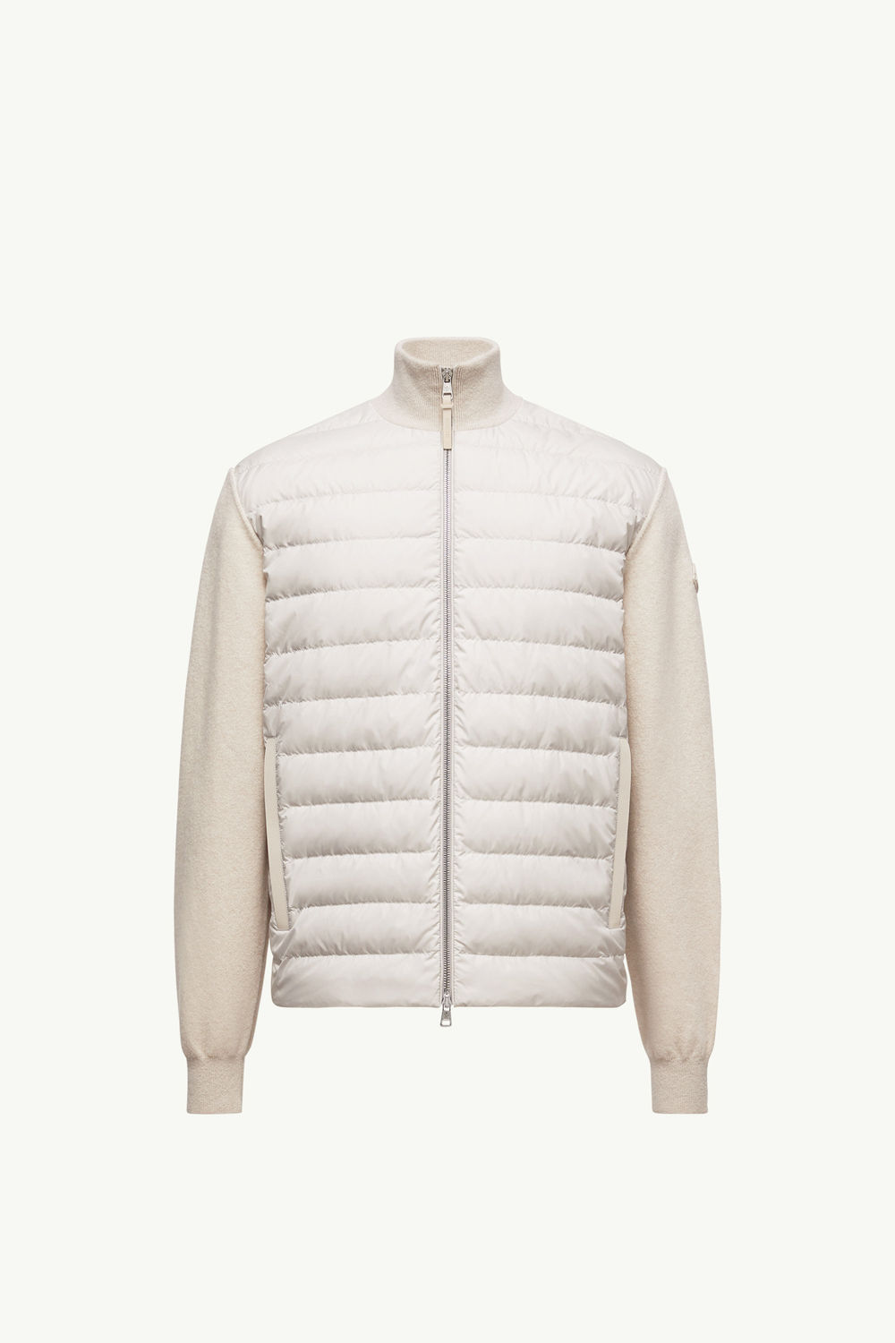 Cardigan zippé matelassé en laine et cachemire Hommes Blanc Moncler 2