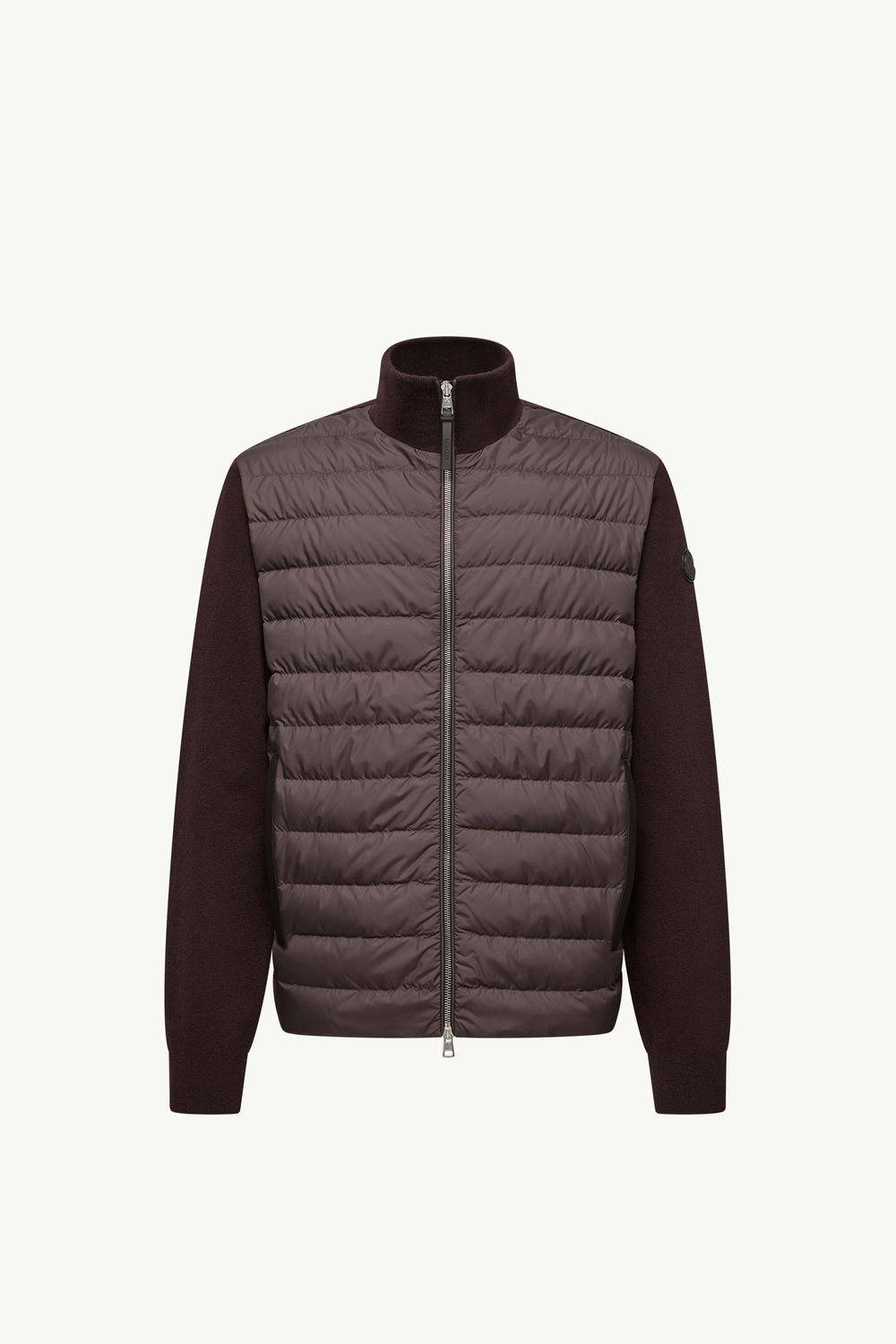 Padded Wool & Cashmere Zip-Up Cardigan Men Brown Moncler 2