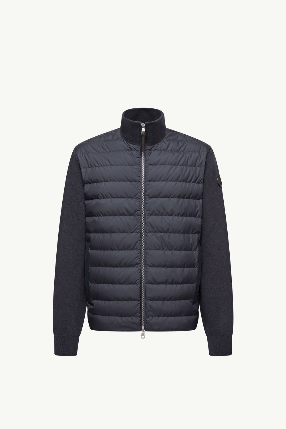 Cardigan imbottito in lana e cashmere con zip Uomo Blu Moncler 2