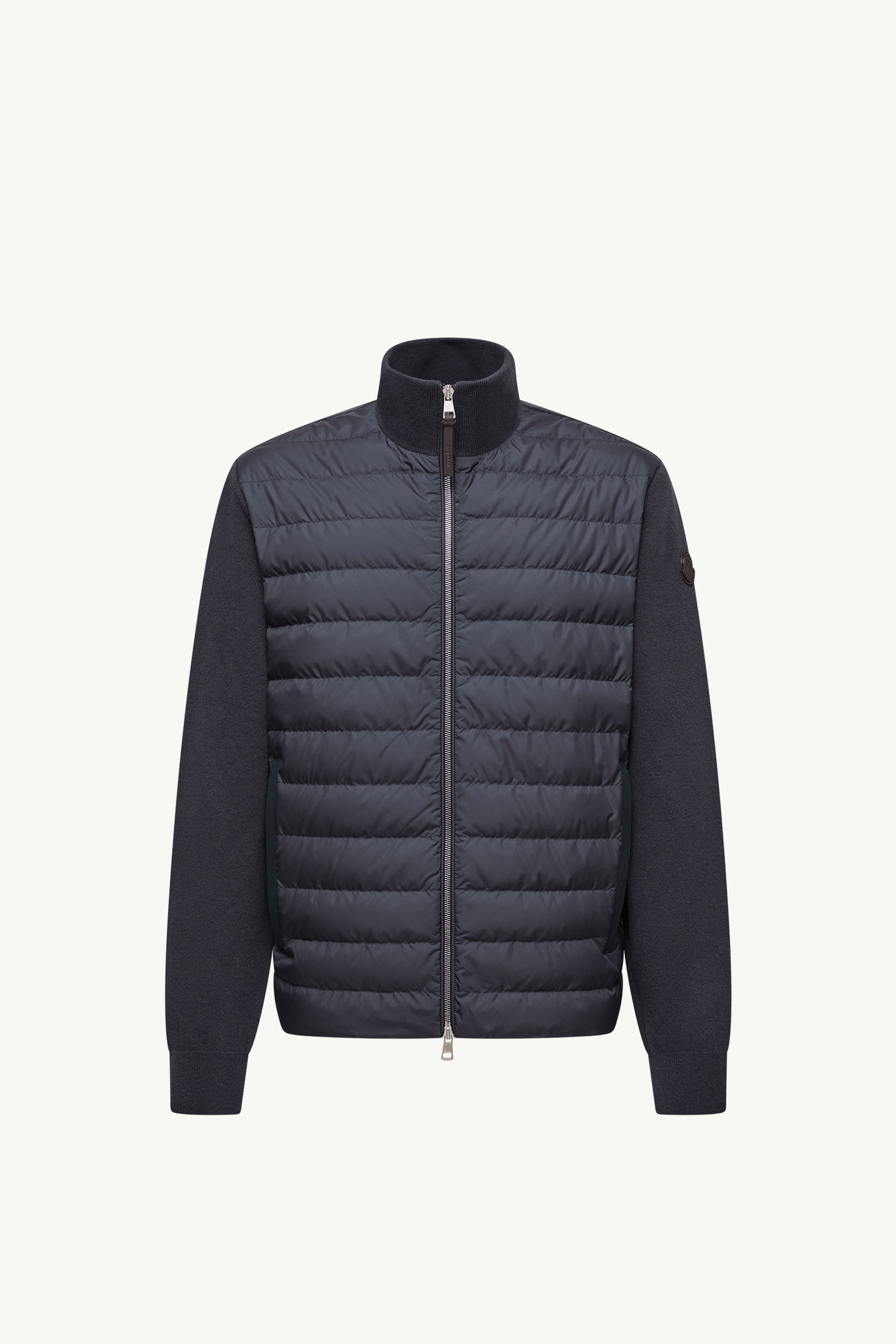 Cardigan imbottito in lana e cashmere con zip Uomo Blu Moncler 2