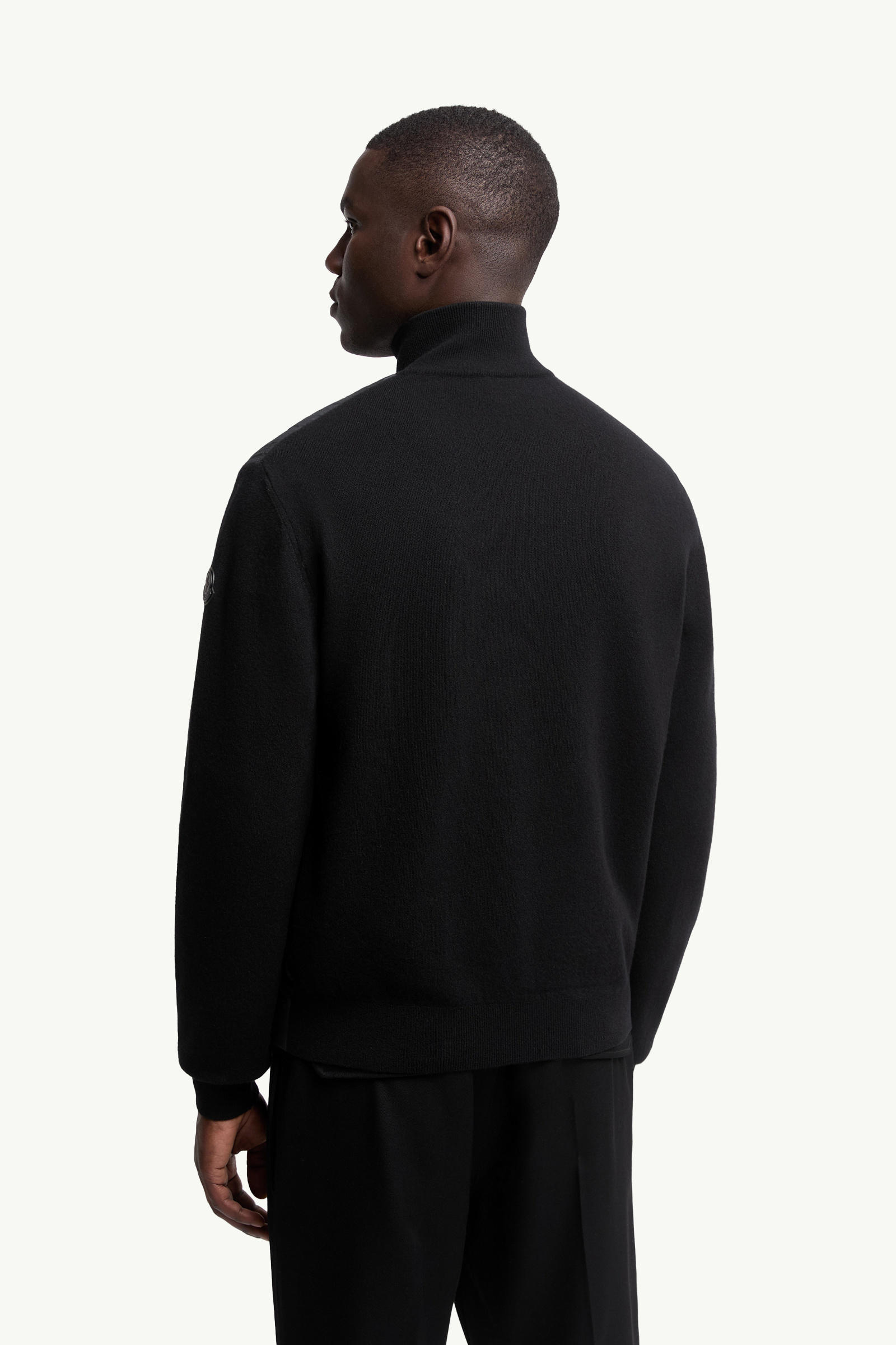 Padded Wool & Cashmere Zip-Up Cardigan Men Black Moncler 4