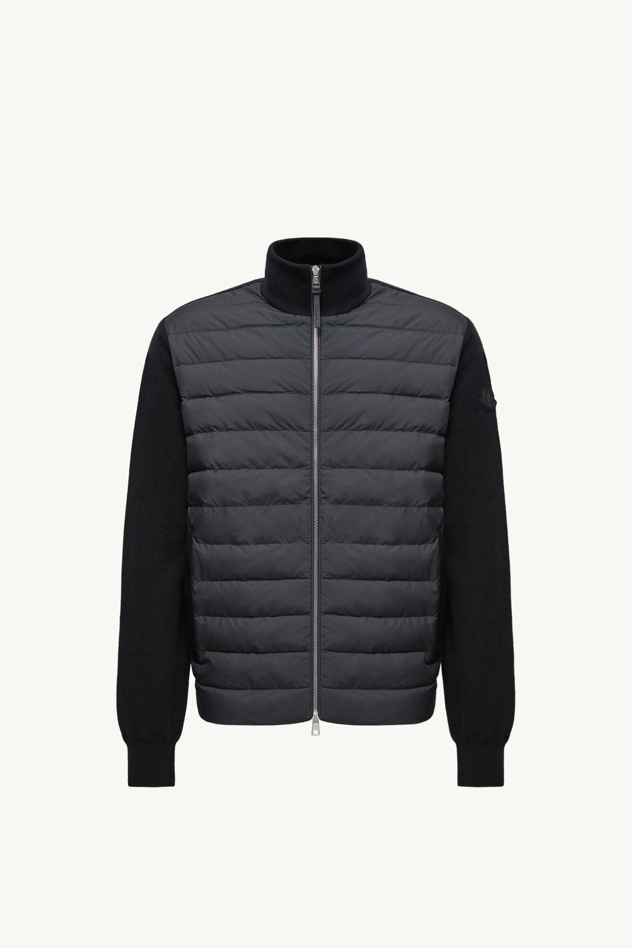 Cárdigan acolchado de lana y cachemira con cremallera Hombre Negro Moncler 2