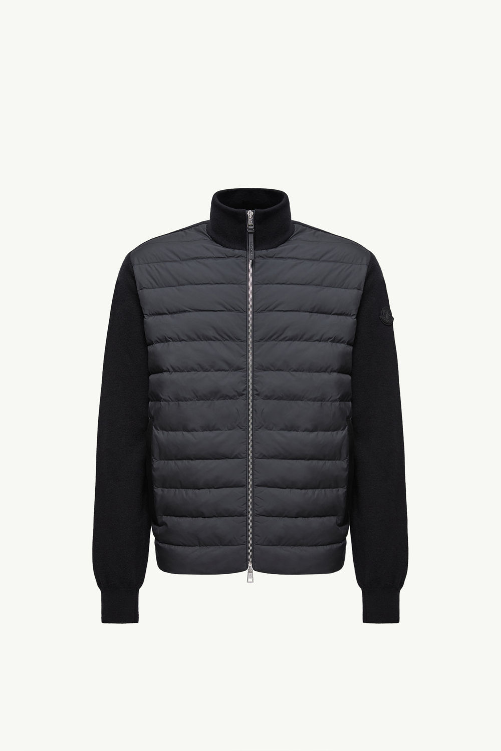 Padded Wool & Cashmere Zip-Up Cardigan Men Black Moncler 2