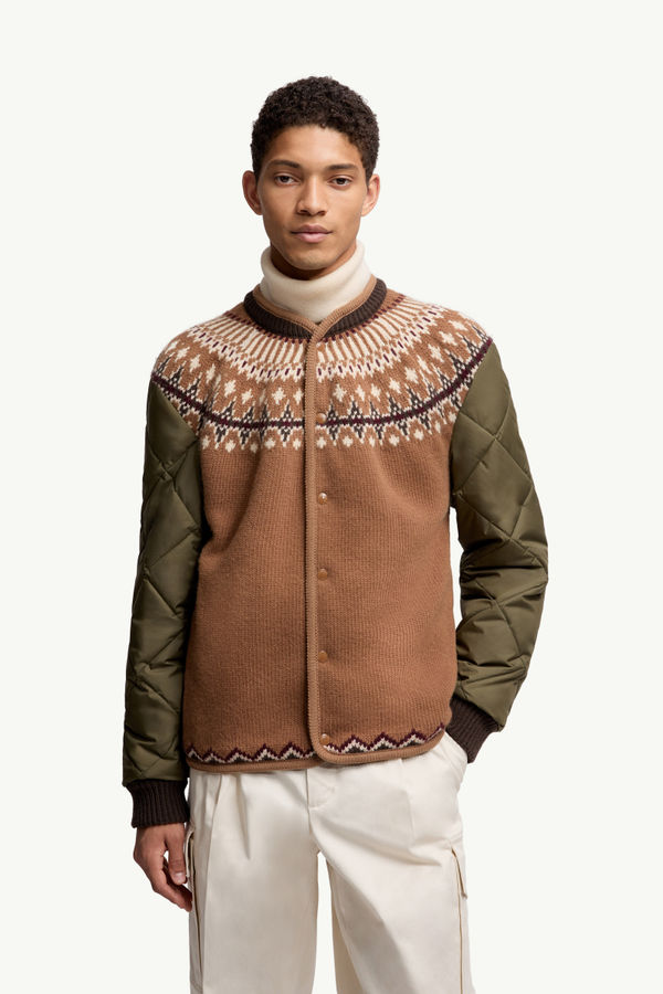 カーディガン メンズ ベージュ&グリーン Moncler 3