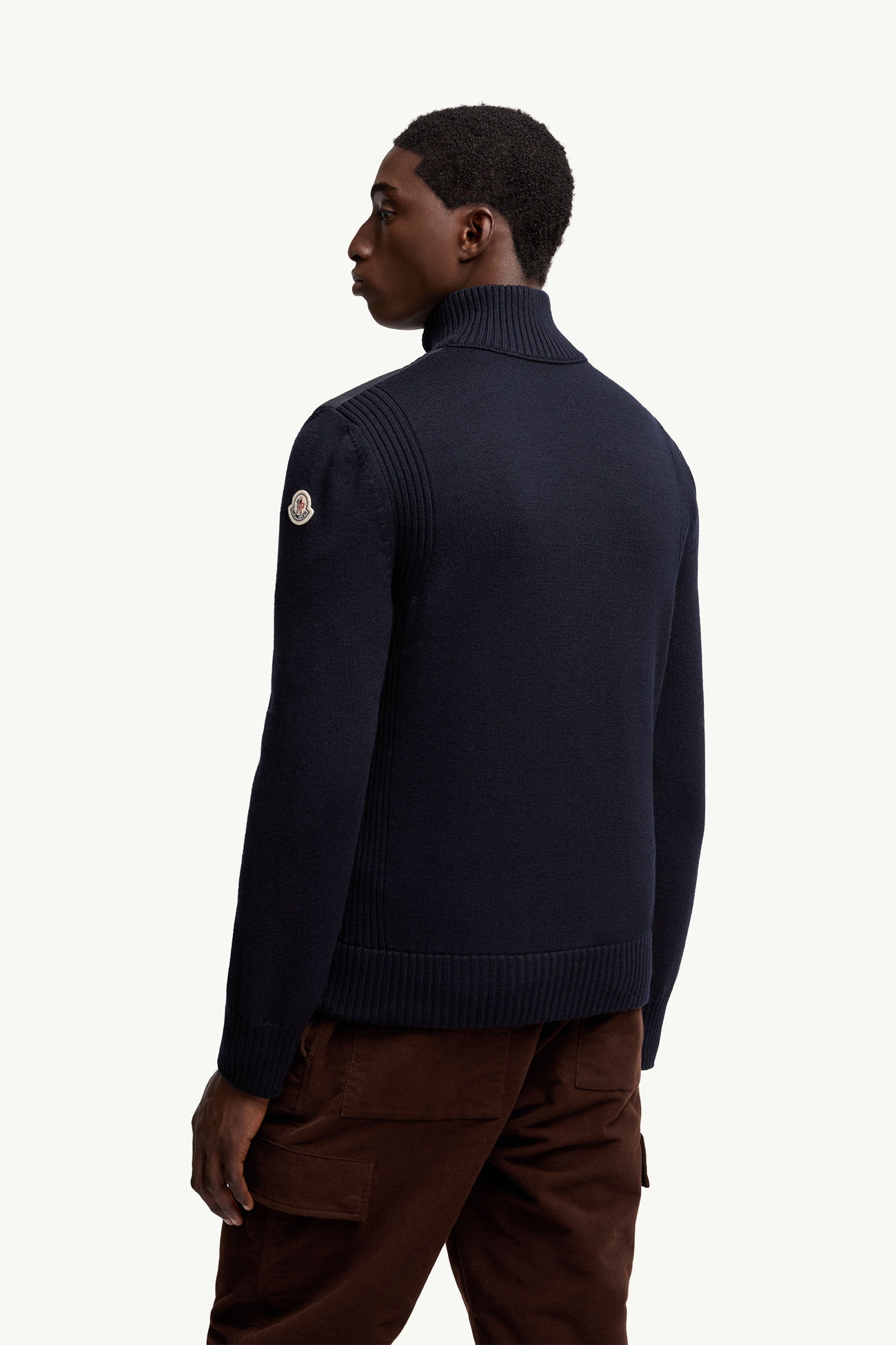 패딩 울 집업 카디건 남성 네이비 블루 Moncler 4