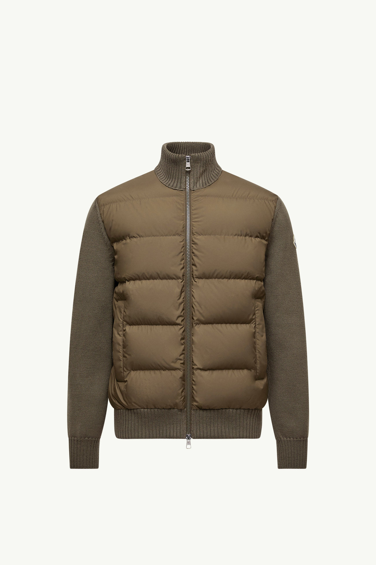 Padded Wool Zip-Up Cardigan Men Olive Green Moncler 2