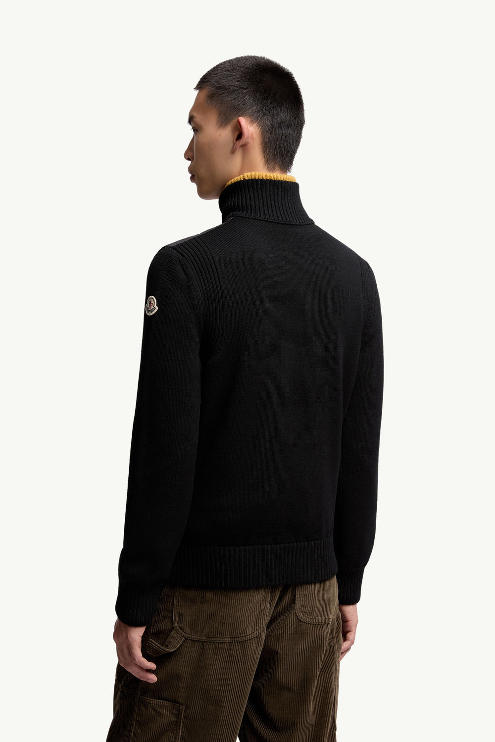 Padded Wool Zip-Up Cardigan Men Black Moncler 4