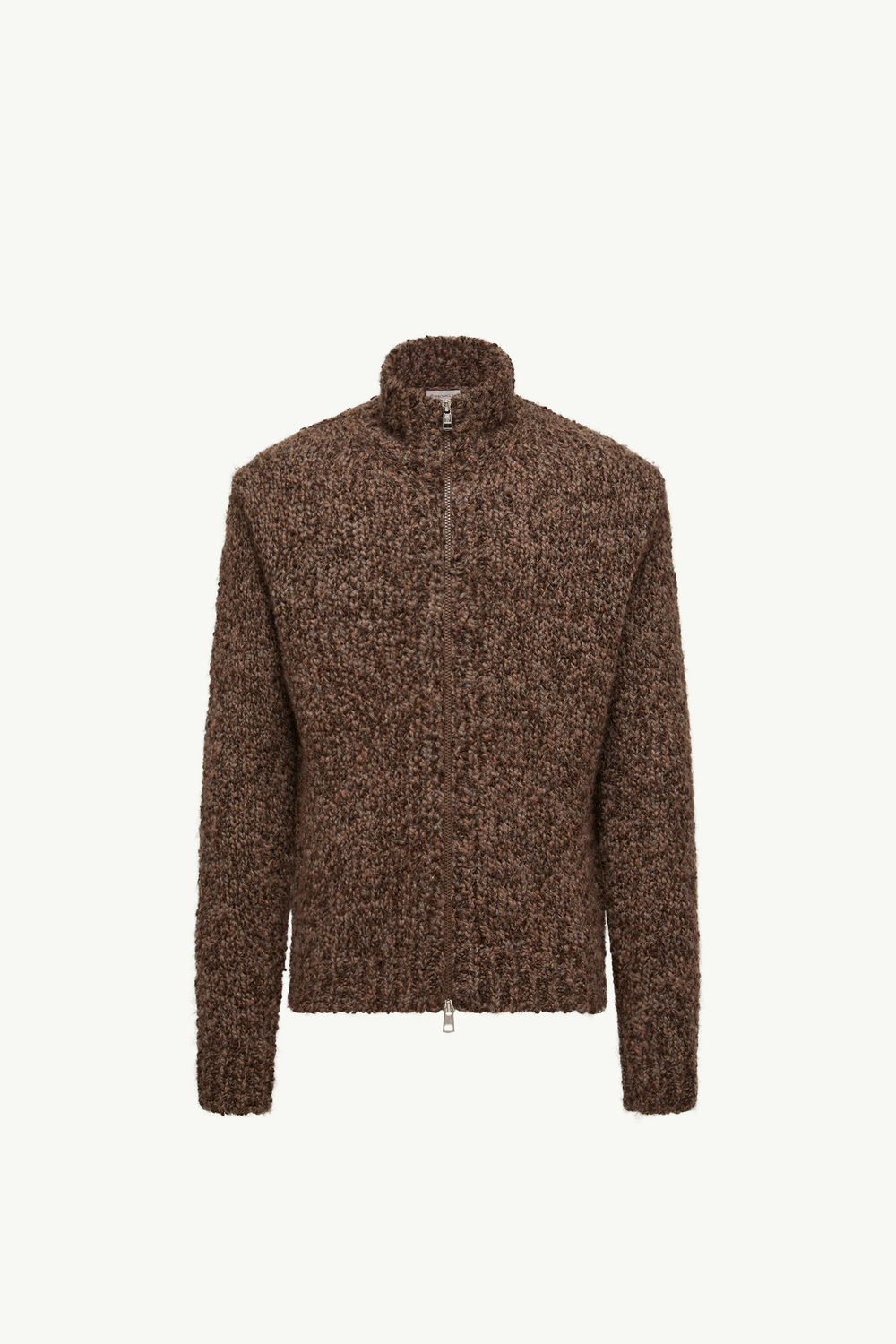 Wool & Alpaca Zip-Up Cardigan Men Brown Moncler 2