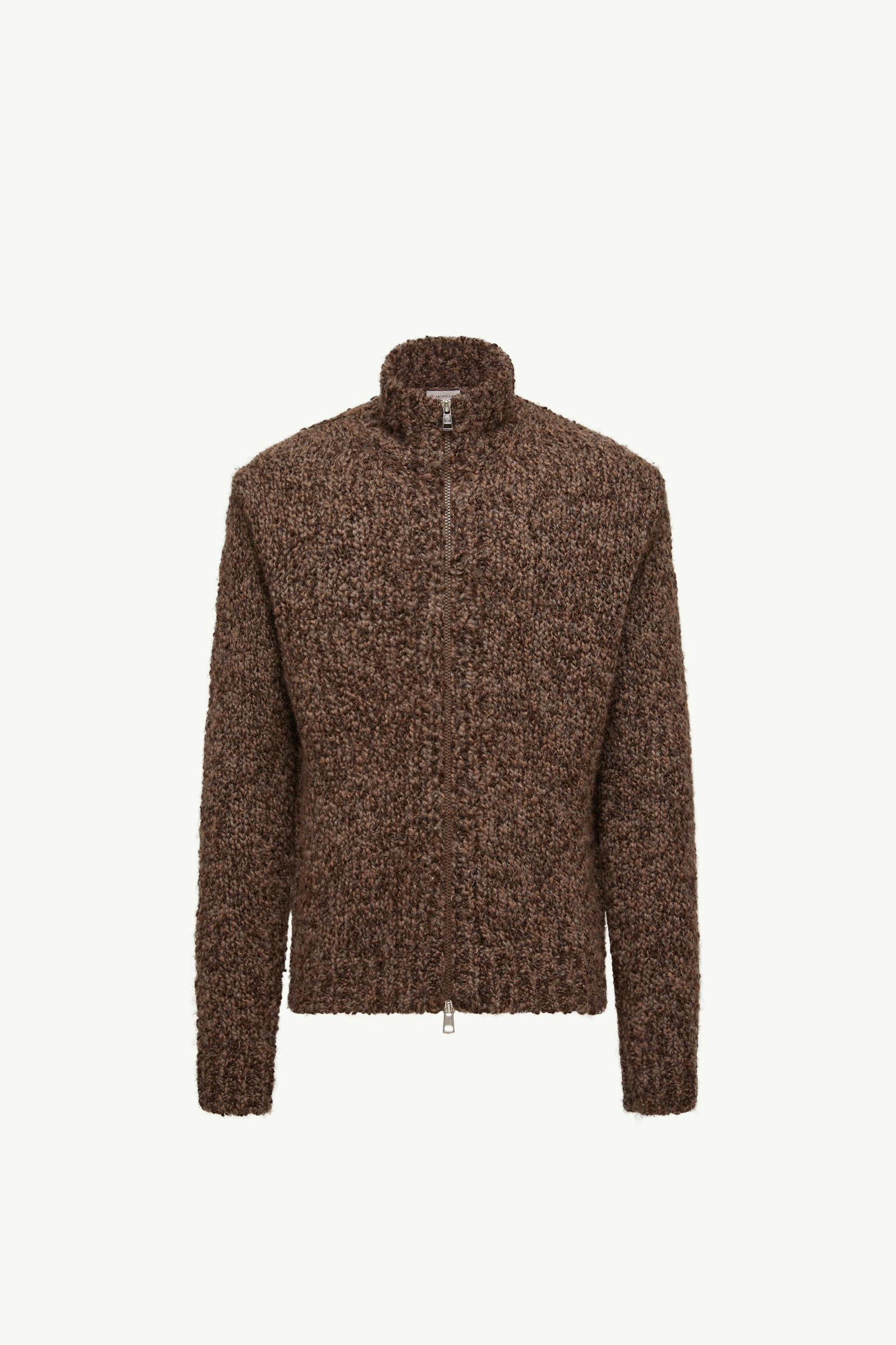 Wool & Alpaca Zip-Up Cardigan Men Brown Moncler 2