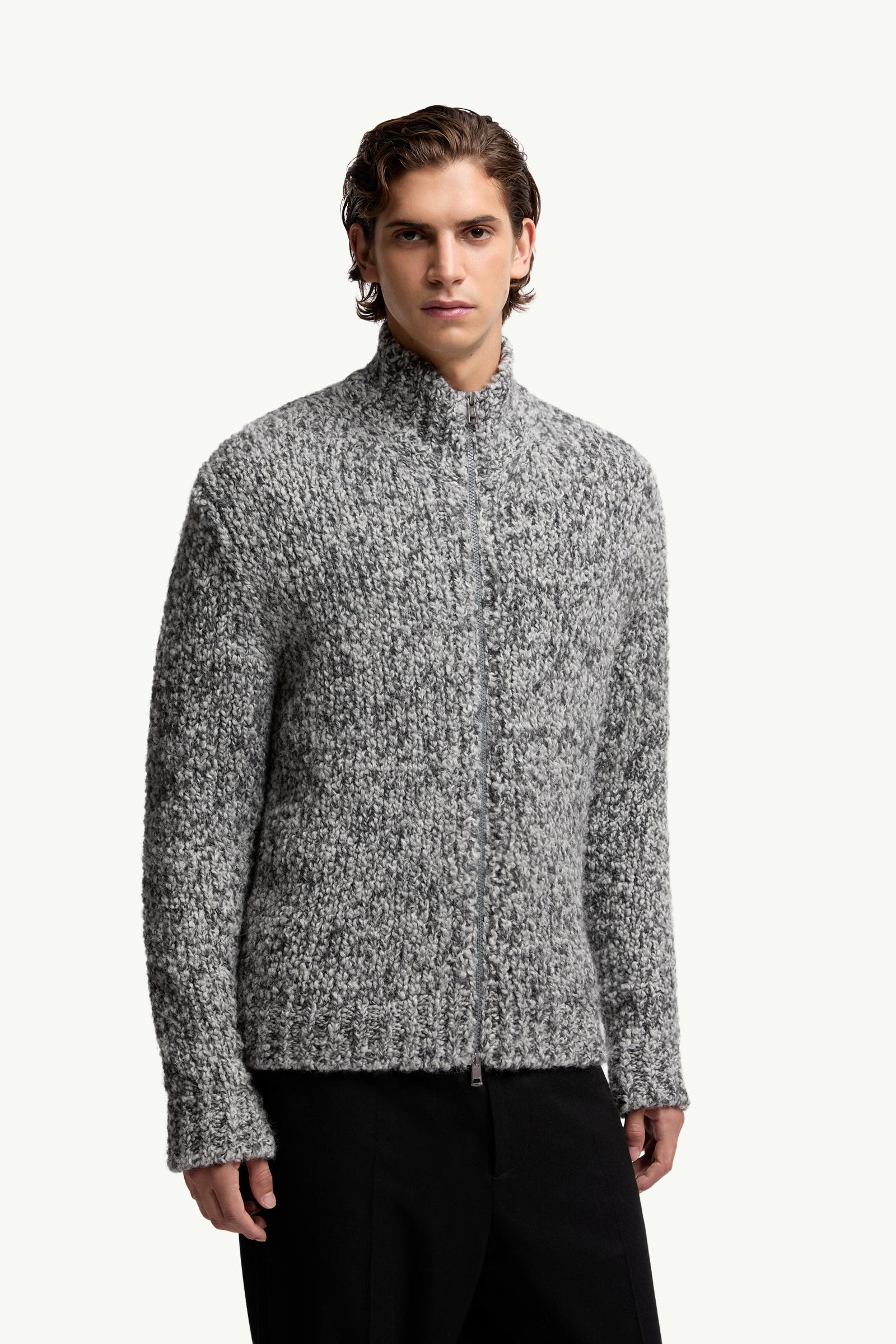 Grey Wool & Alpaca Zip-Up Cardigan - Sweaters & Cardigans for Men