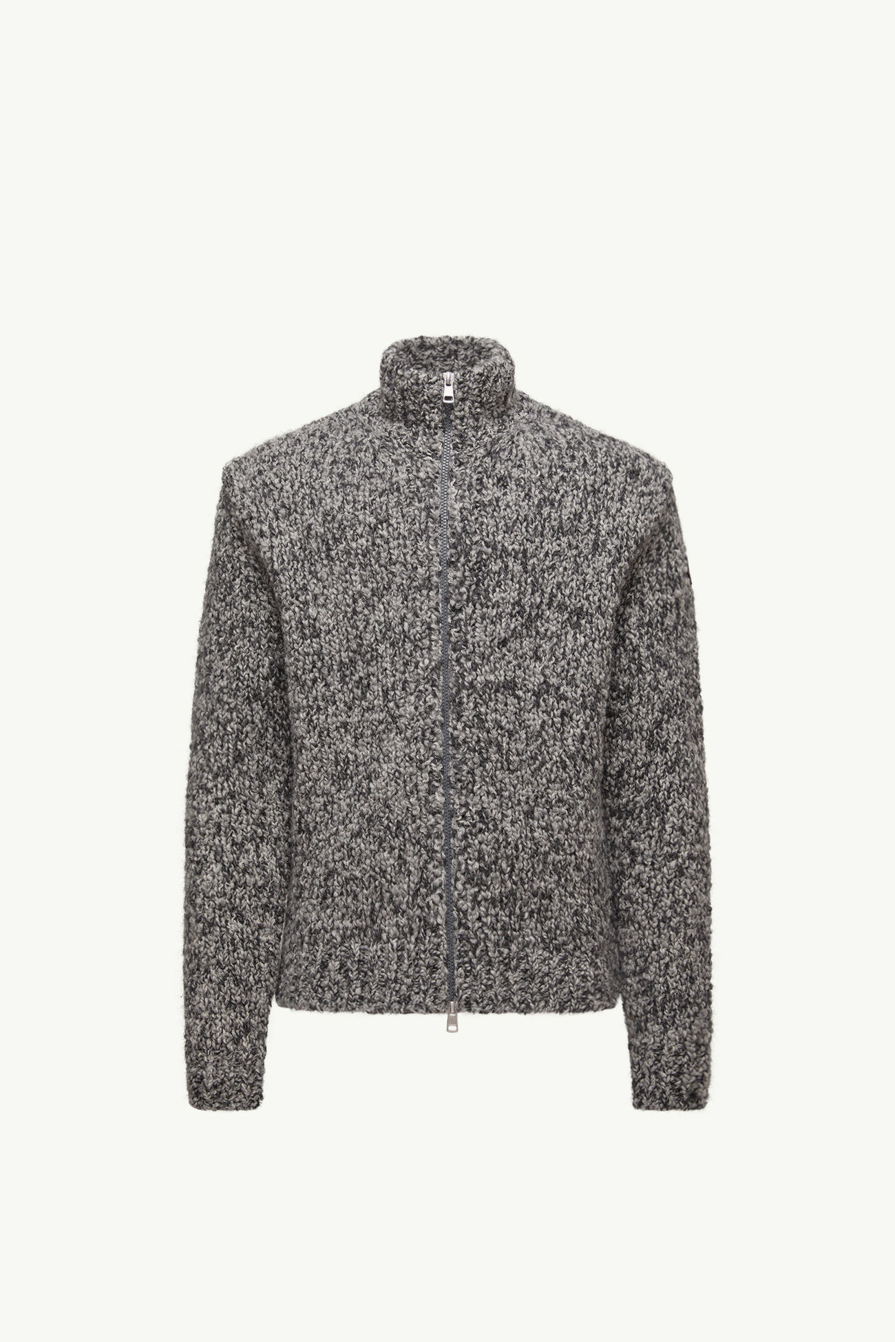 Cardigan con zip in lana e alpaca Uomo Grigio Moncler 2