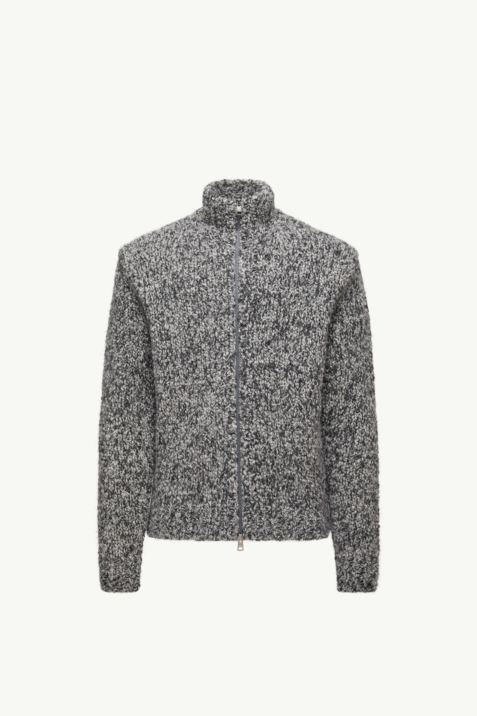 Wool & Alpaca Zip-Up Cardigan Men Gray Moncler 2