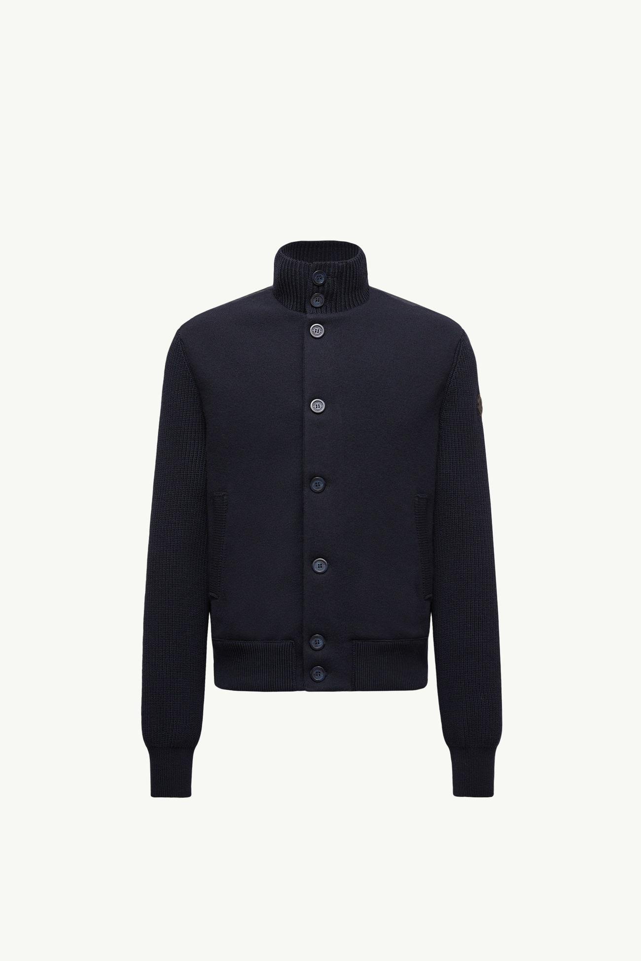 Cárdigan con cremallera de lana acolchada Hombre Azul marino Moncler 2