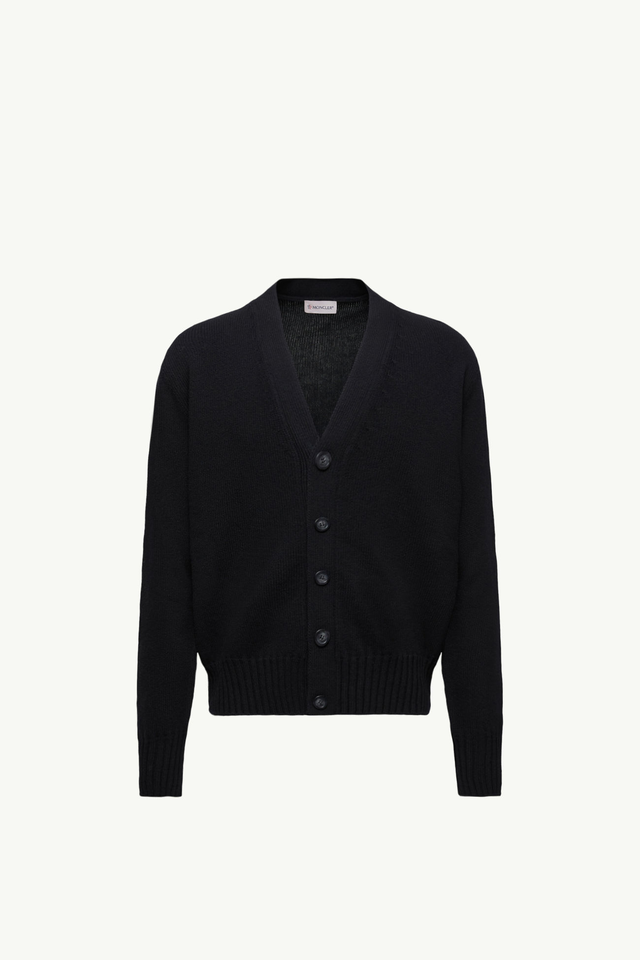 Cardigan in Lana con Scollo a V Uomo Nero Moncler 2