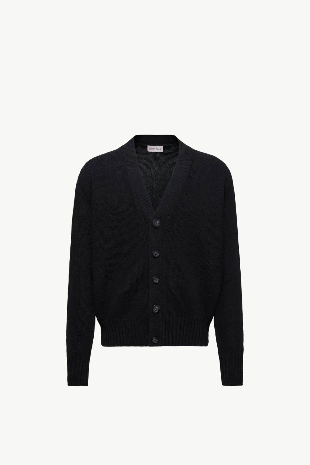 V-Neck Wool Cardigan Men Black Moncler 2