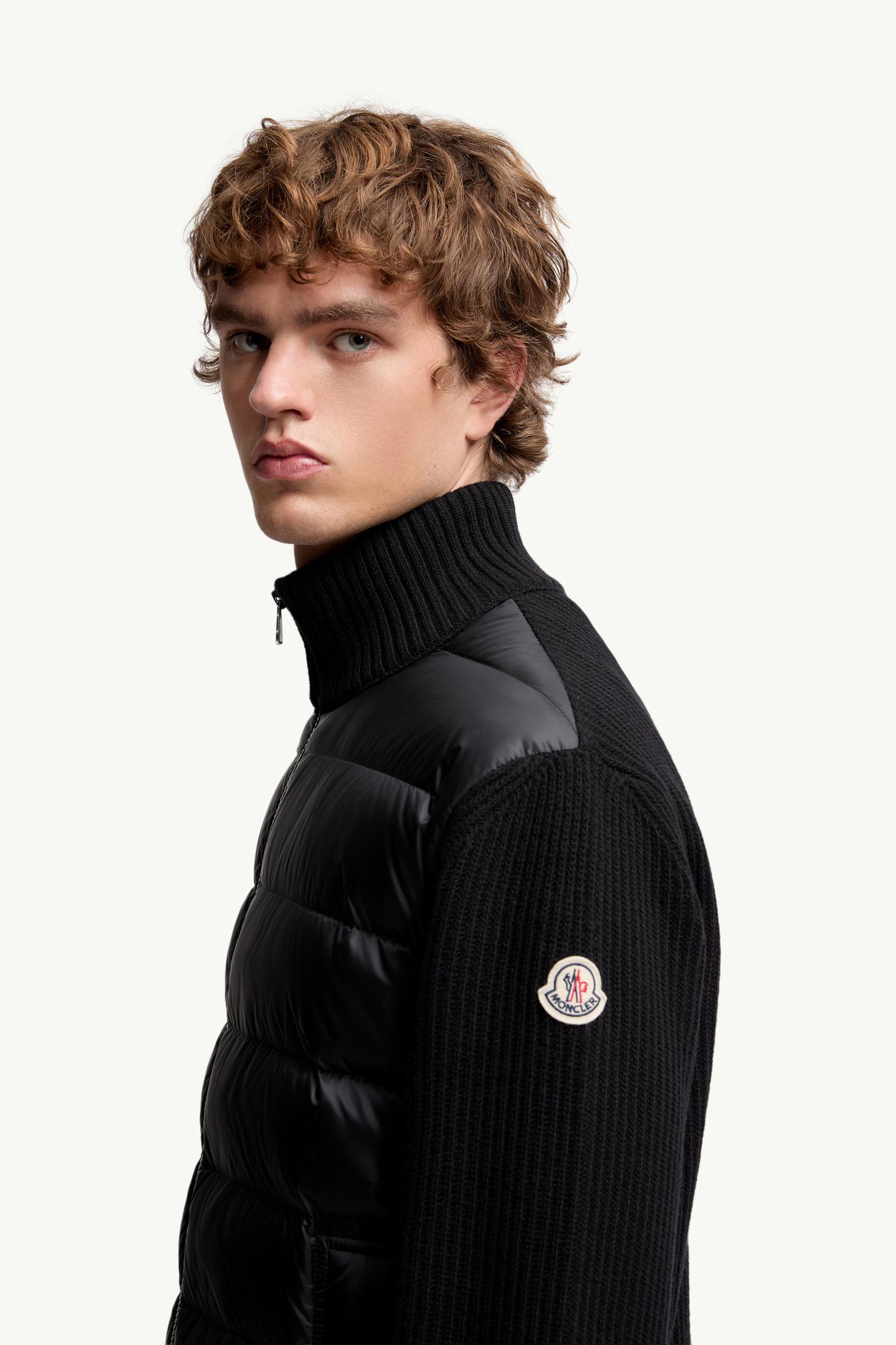 Padded Wool & Cashmere Zip-Up Cardigan Men Black Moncler 1
