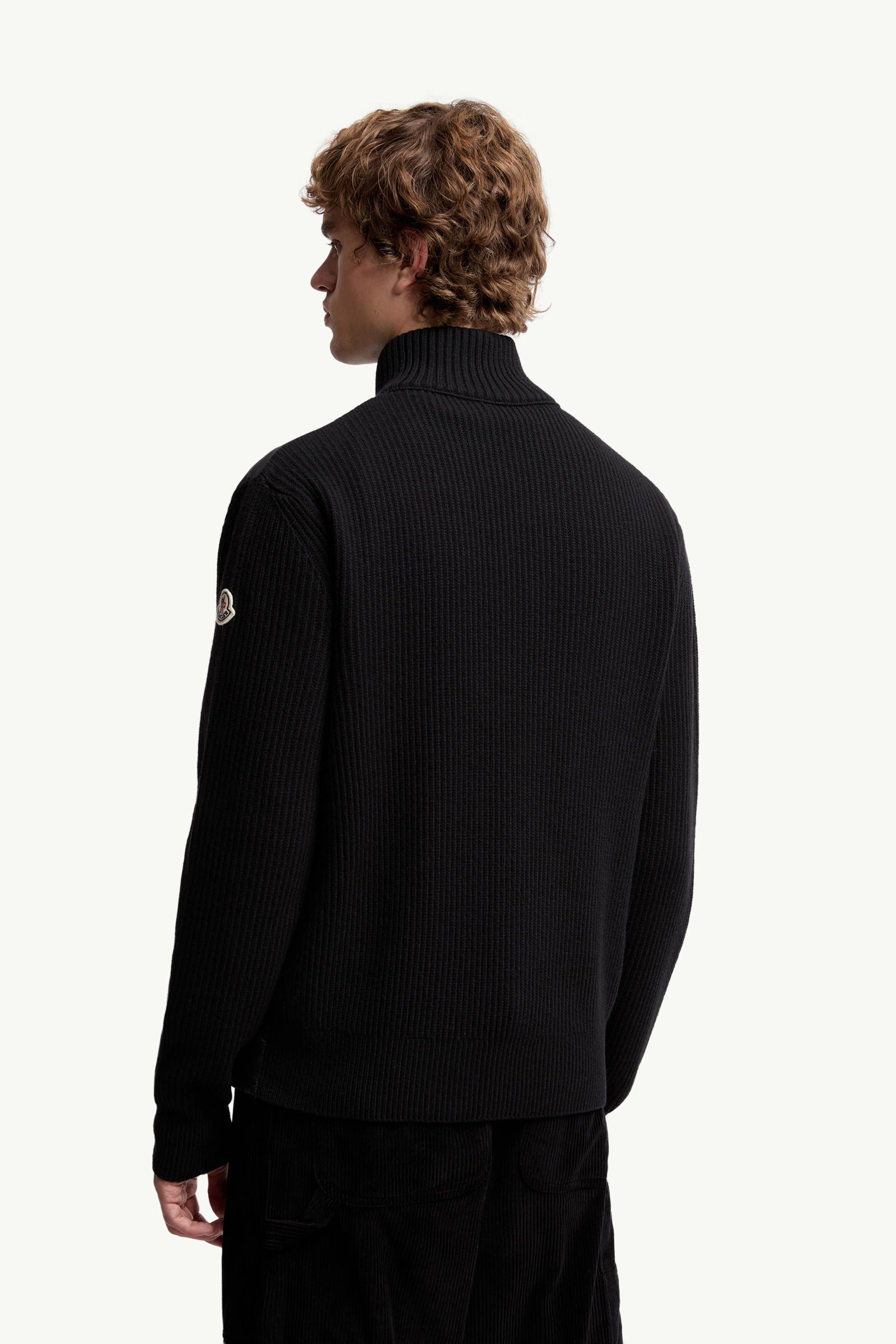 Padded Wool & Cashmere Zip-Up Cardigan Men Black Moncler 4