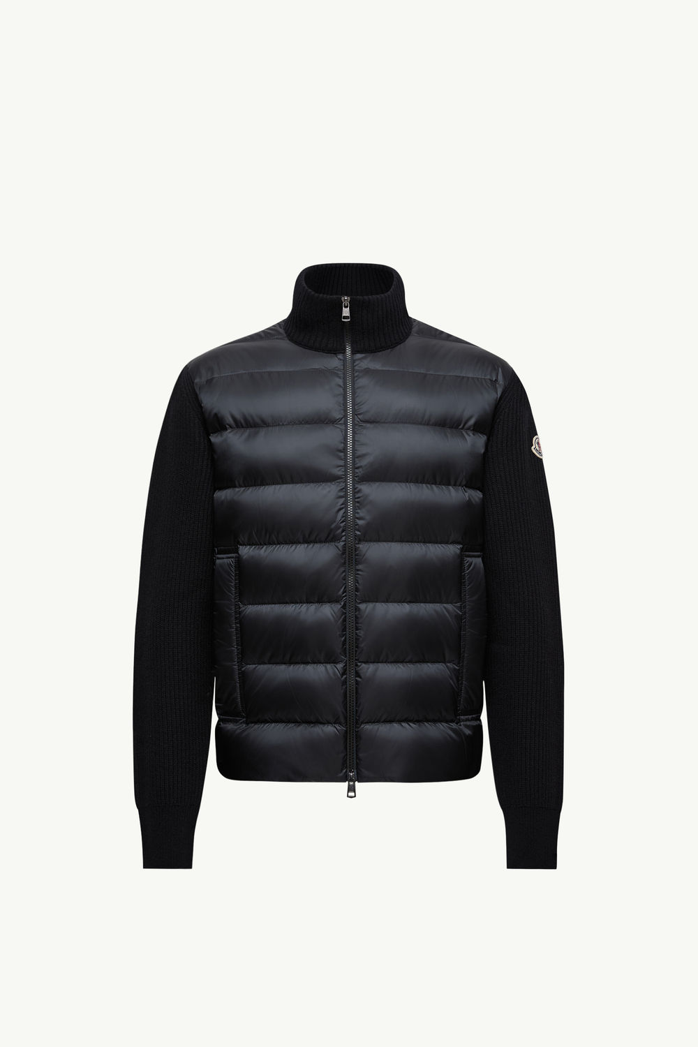 Gepolsterte Strickjacke mit Reißverschluss aus Wolle und Kaschmir Herren Schwarz Moncler 2