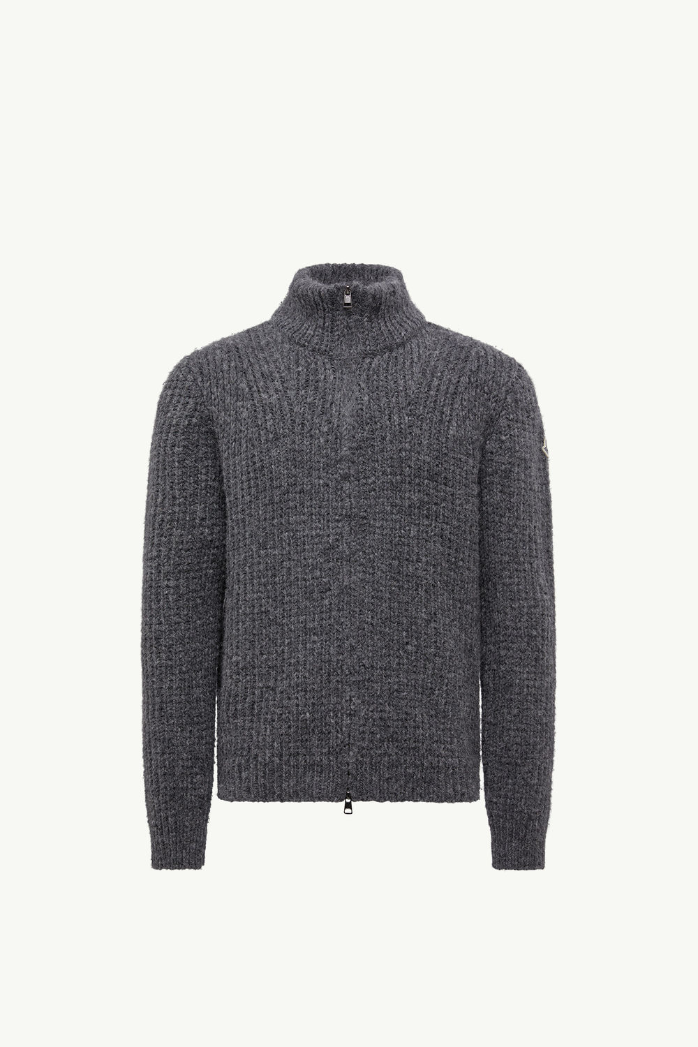 Alpaca & Wool Zip-Up Cardigan Men Dark Gray Moncler 2