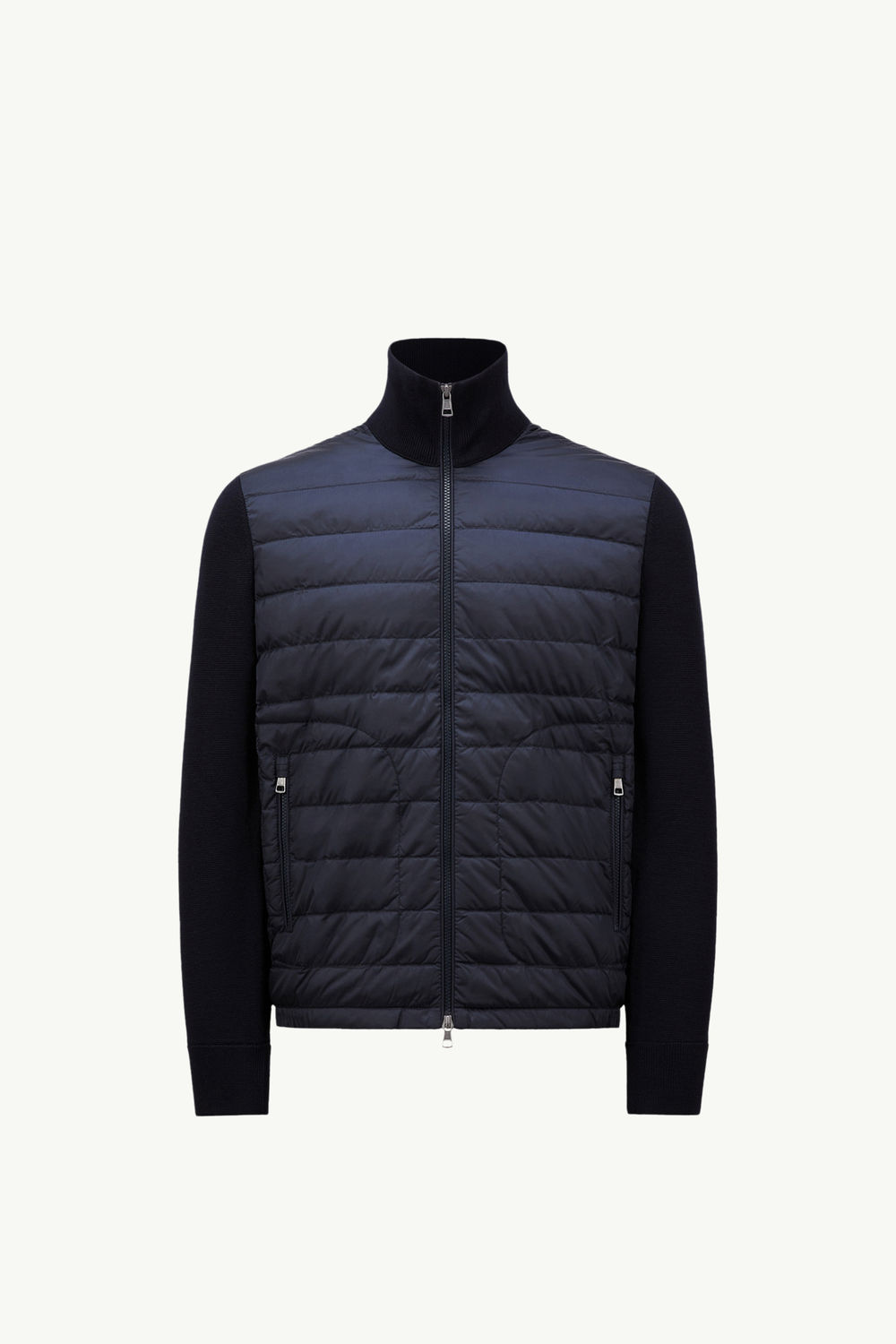 Padded Zip-Up Cardigan Men Navy Blue Moncler 2
