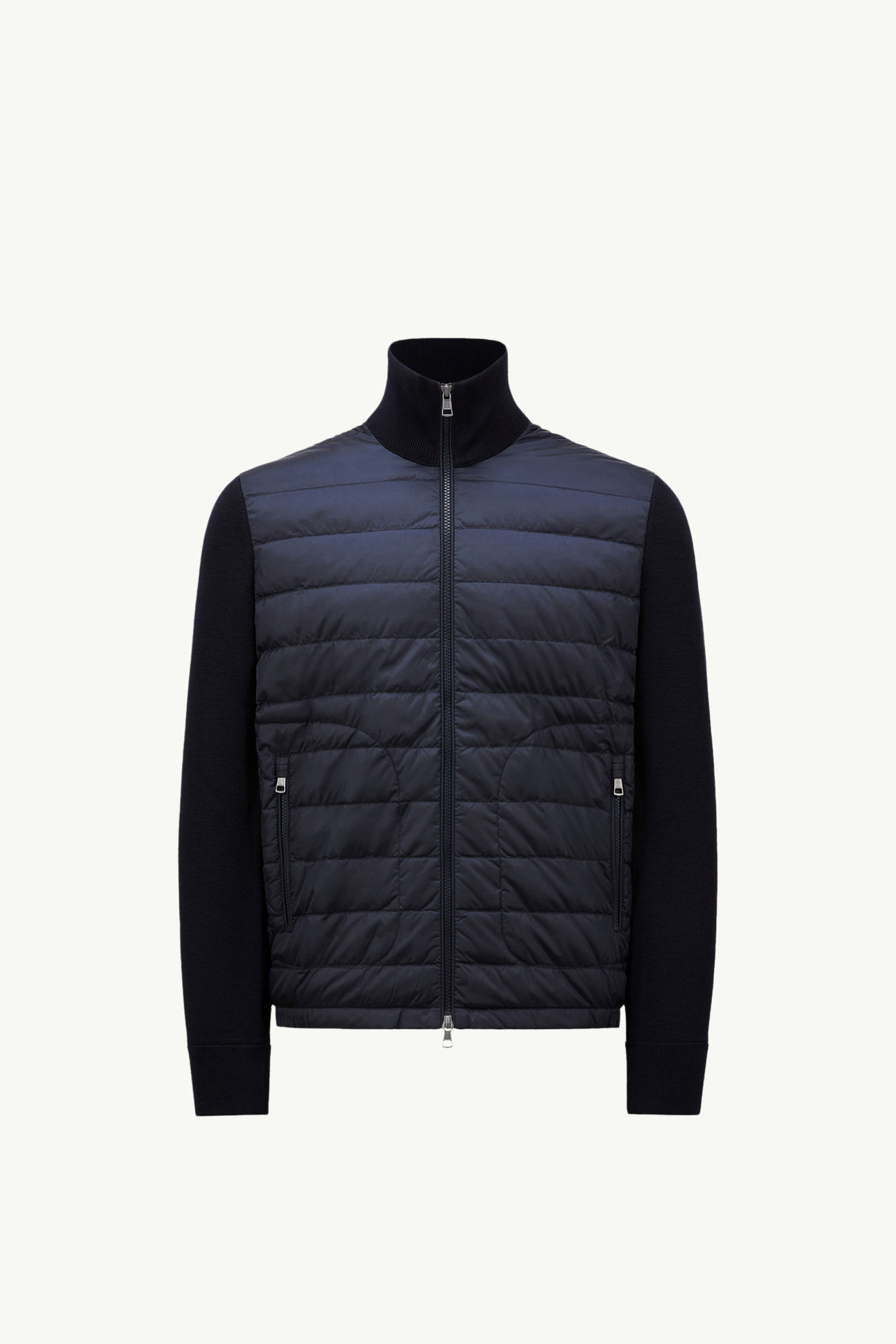 Padded Zip-Up Cardigan Men Navy Blue Moncler 2