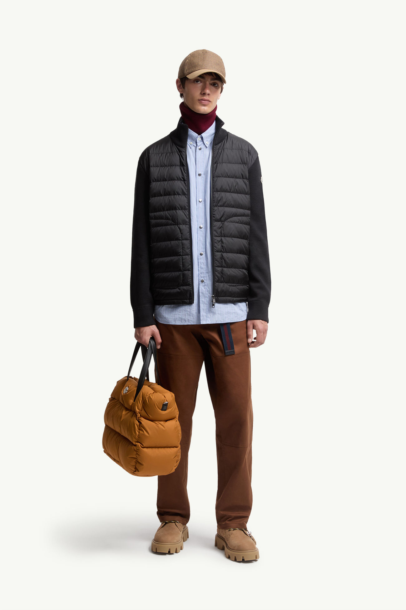 Gepolsterte Strickjacke mit Reißverschluss Herren Schwarz Moncler 0