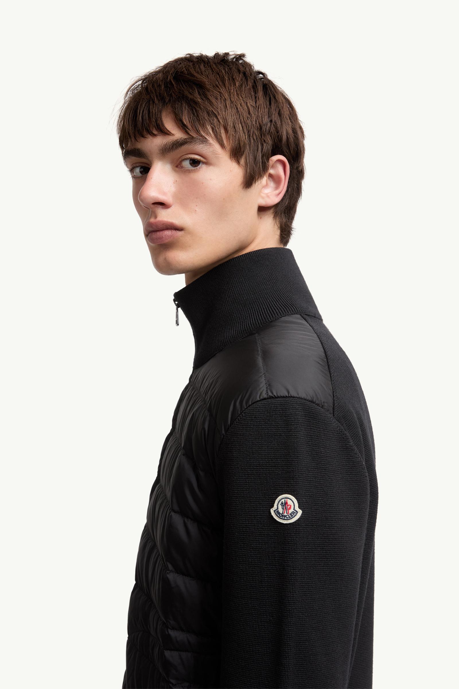 Padded Zip-Up Cardigan Men Black Moncler 1