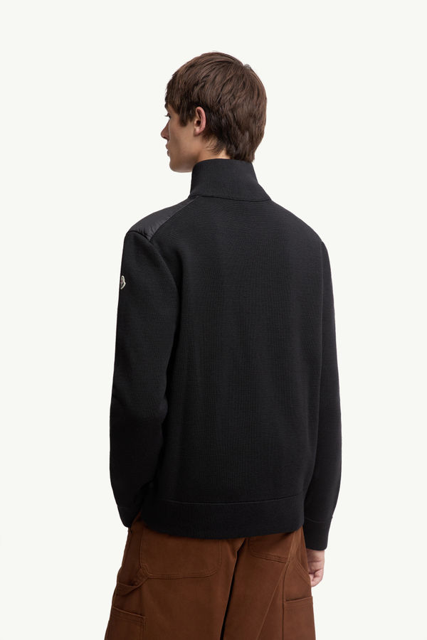 Padded Zip-Up Cardigan Men Black Moncler 4