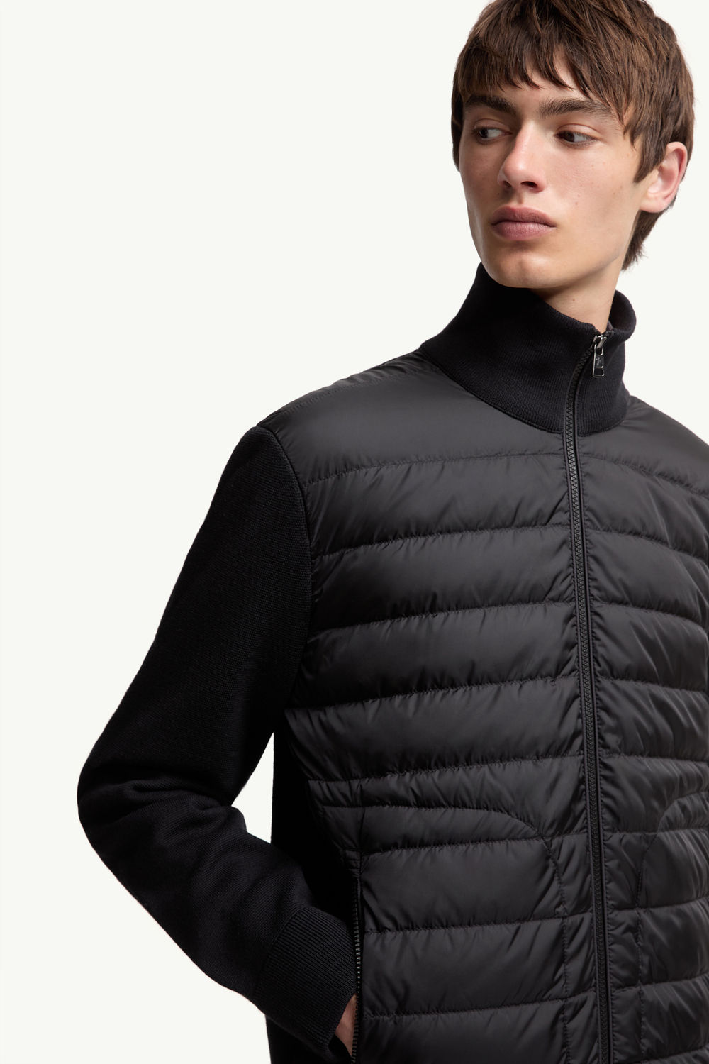 Padded Zip-Up Cardigan Men Black Moncler 5