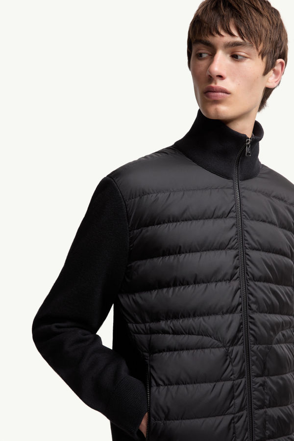 Padded Zip-Up Cardigan Men Black Moncler 5