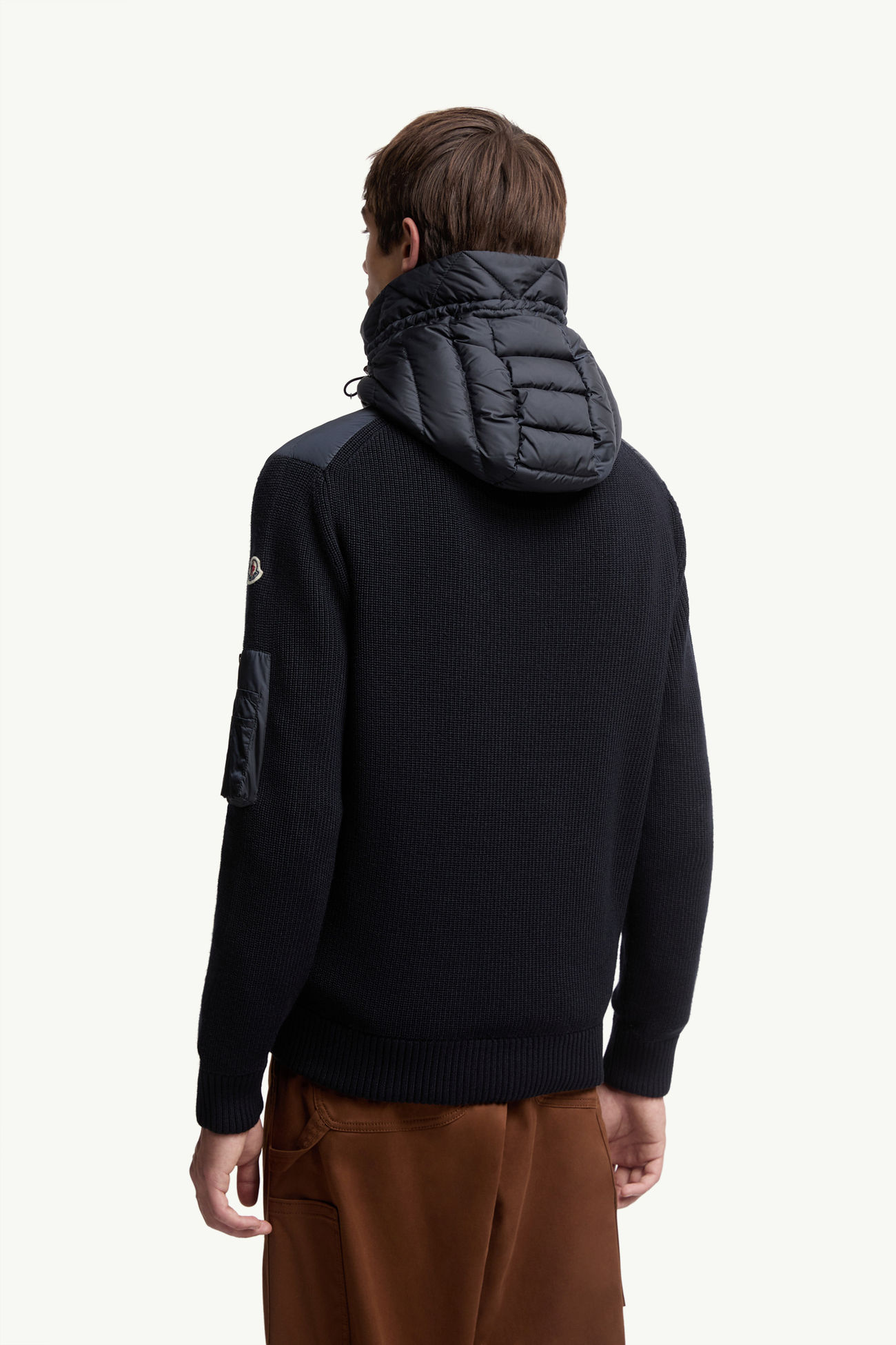 夾層拉鏈開襟毛衣 男士 海軍藍色 Moncler 4