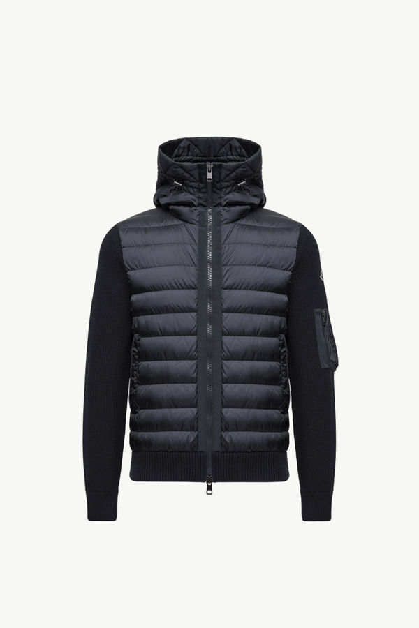 Padded Zip-Up Cardigan Men Navy Blue Moncler 2