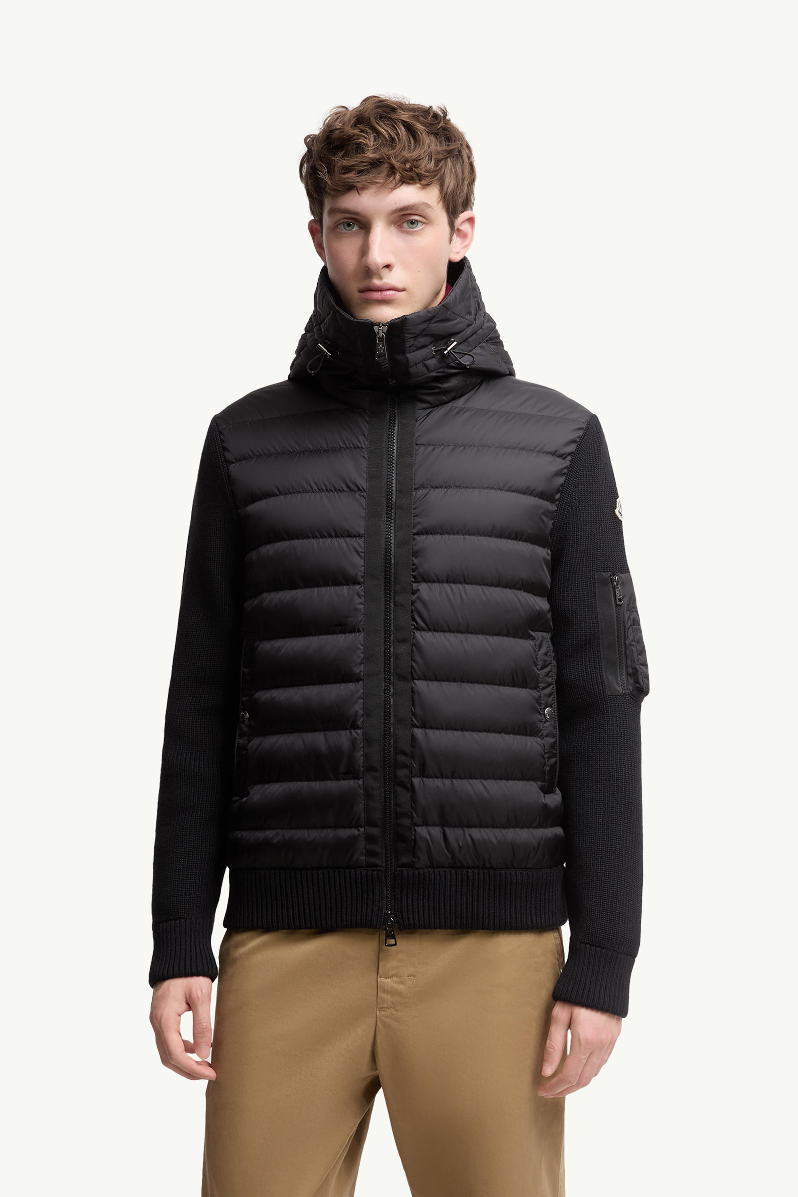 Padded Zip-Up Cardigan Men Black Moncler 3