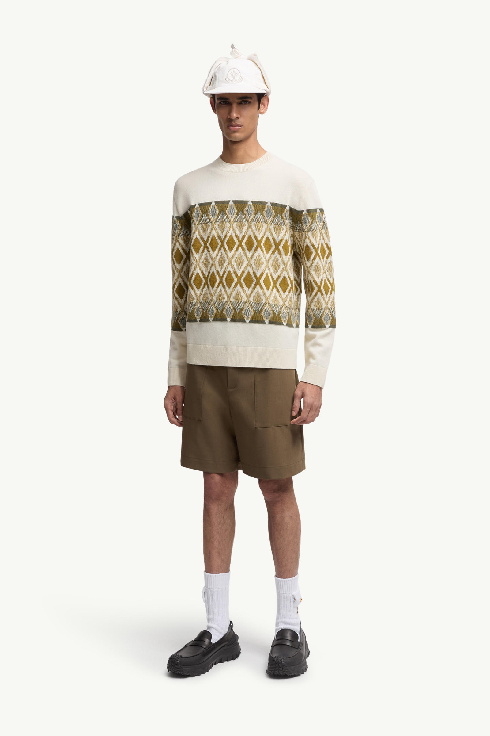 Rhombus Pattern Wool Sweater Men Multicolour Moncler 0