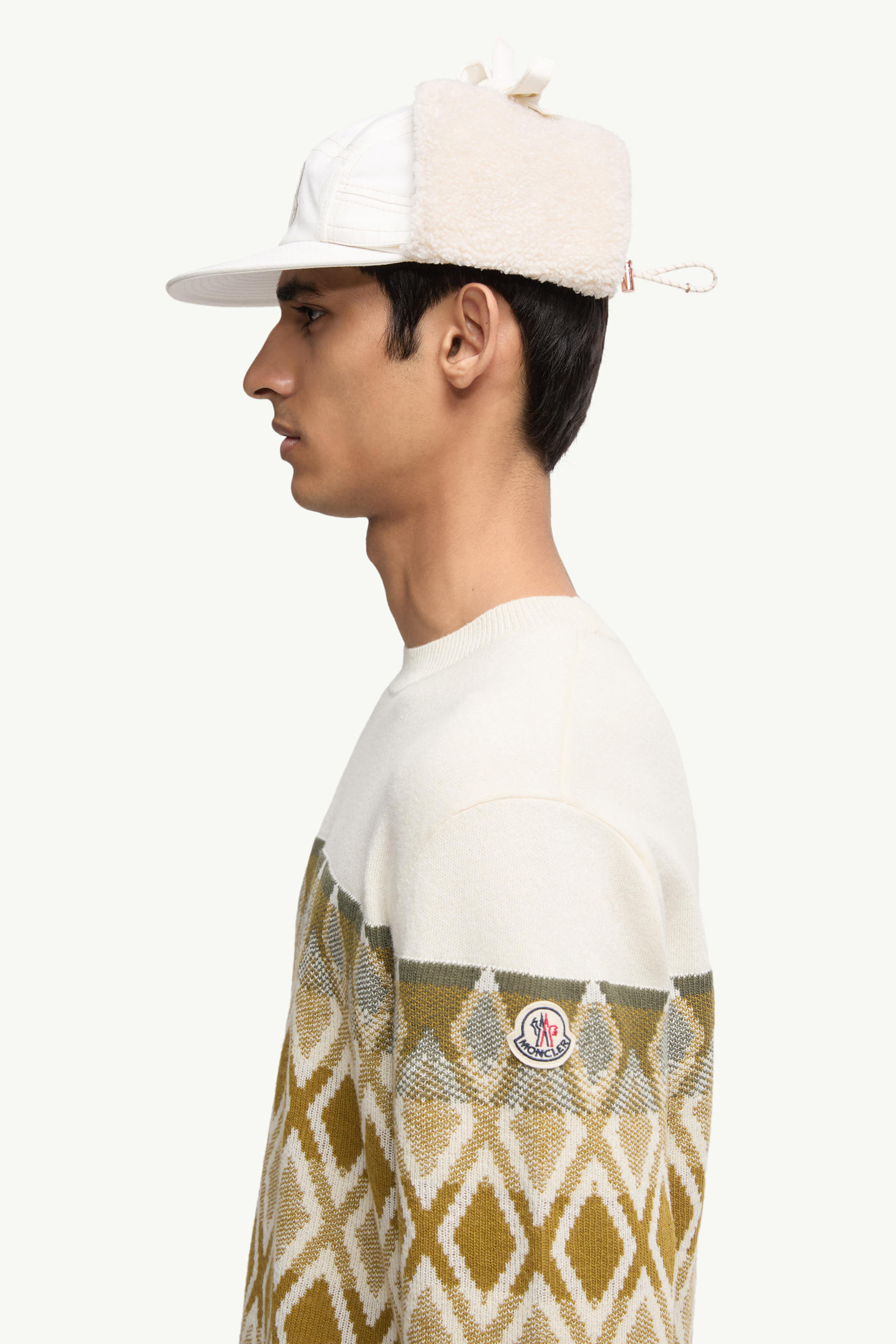 Rhombus Pattern Wool Sweater Men Multicolour Moncler 1