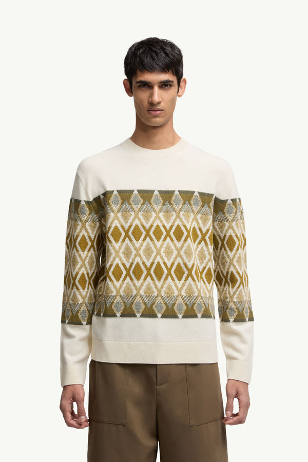 Maglione in Lana con Motivo a Rombi Uomo Multicolor Moncler 3