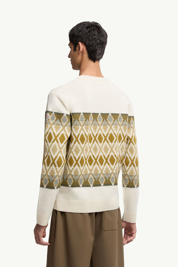 Maglione in Lana con Motivo a Rombi Uomo Multicolor Moncler 4