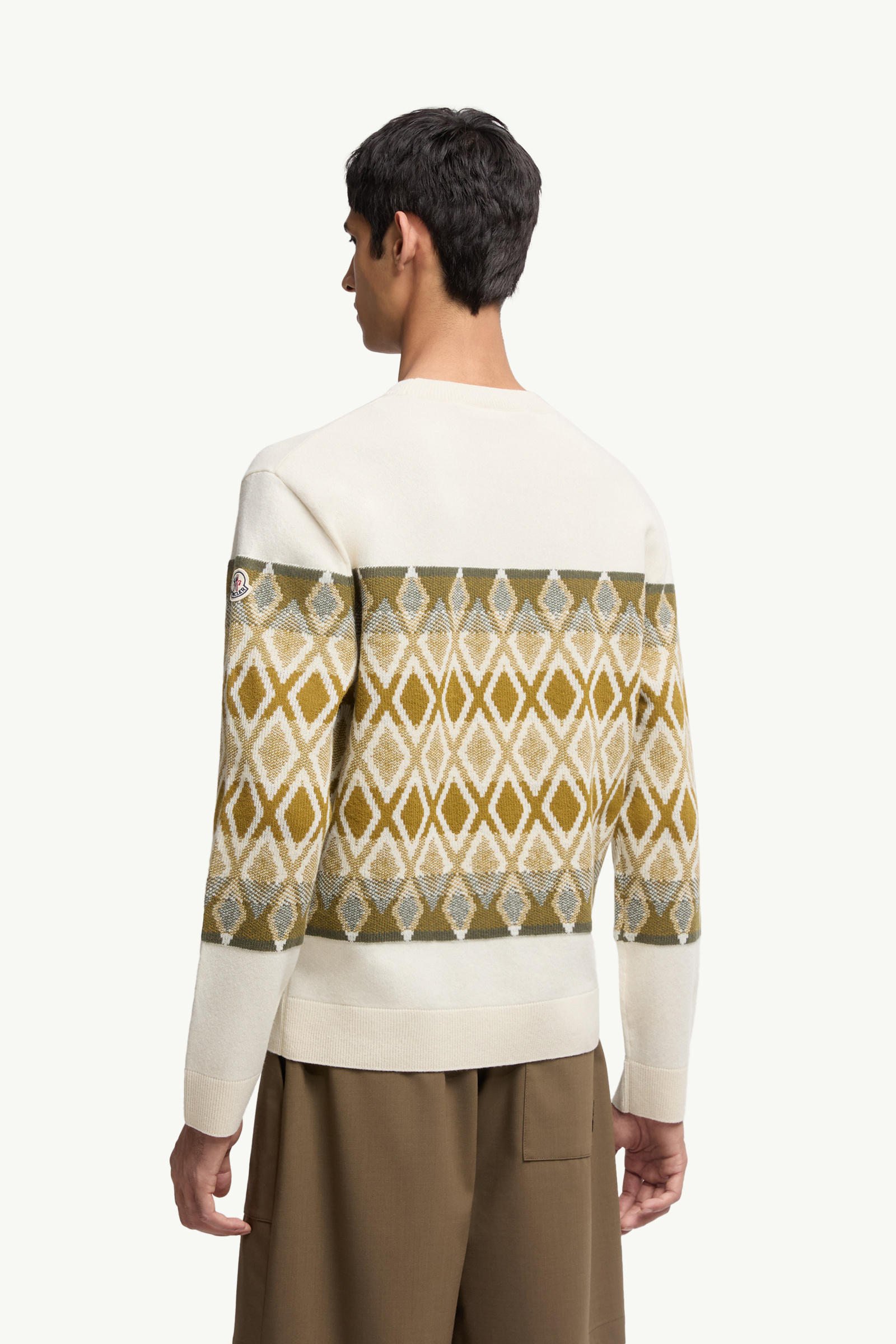 Rhombus Pattern Wool Sweater Men Multicolour Moncler 4
